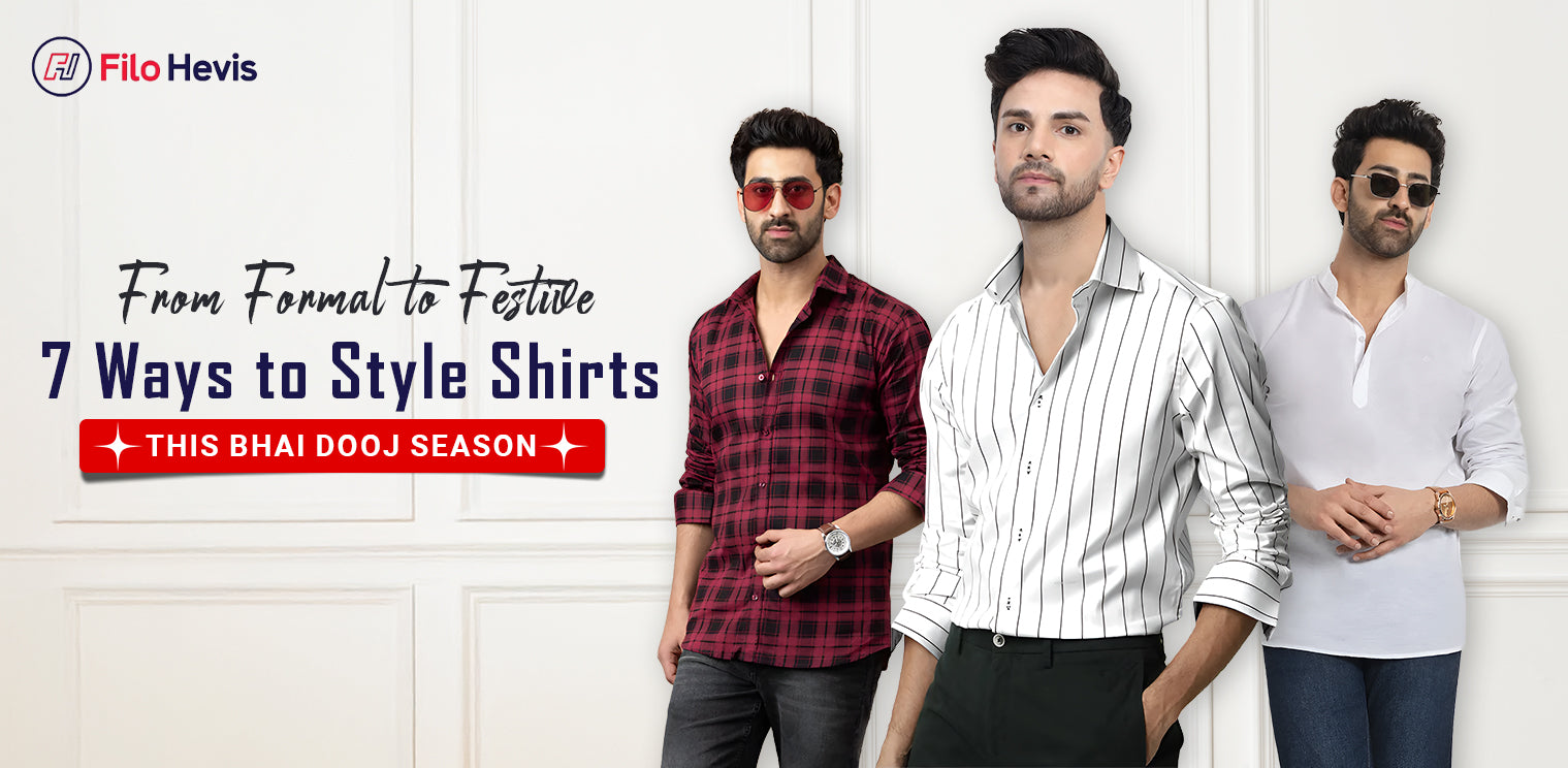 Bhai dooj outfit idea, formal shirt, check shirt, chinese collar shirts,