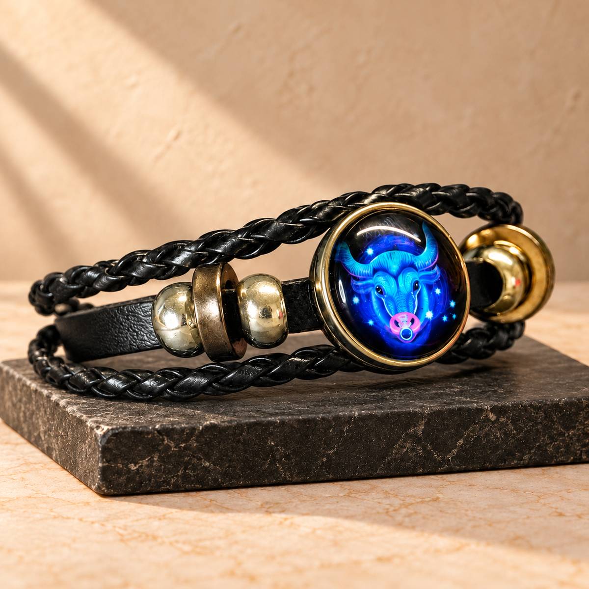 Taurus (Vrishabh) Rashi Luminous Faux Leather Bracelet | Zodiac band