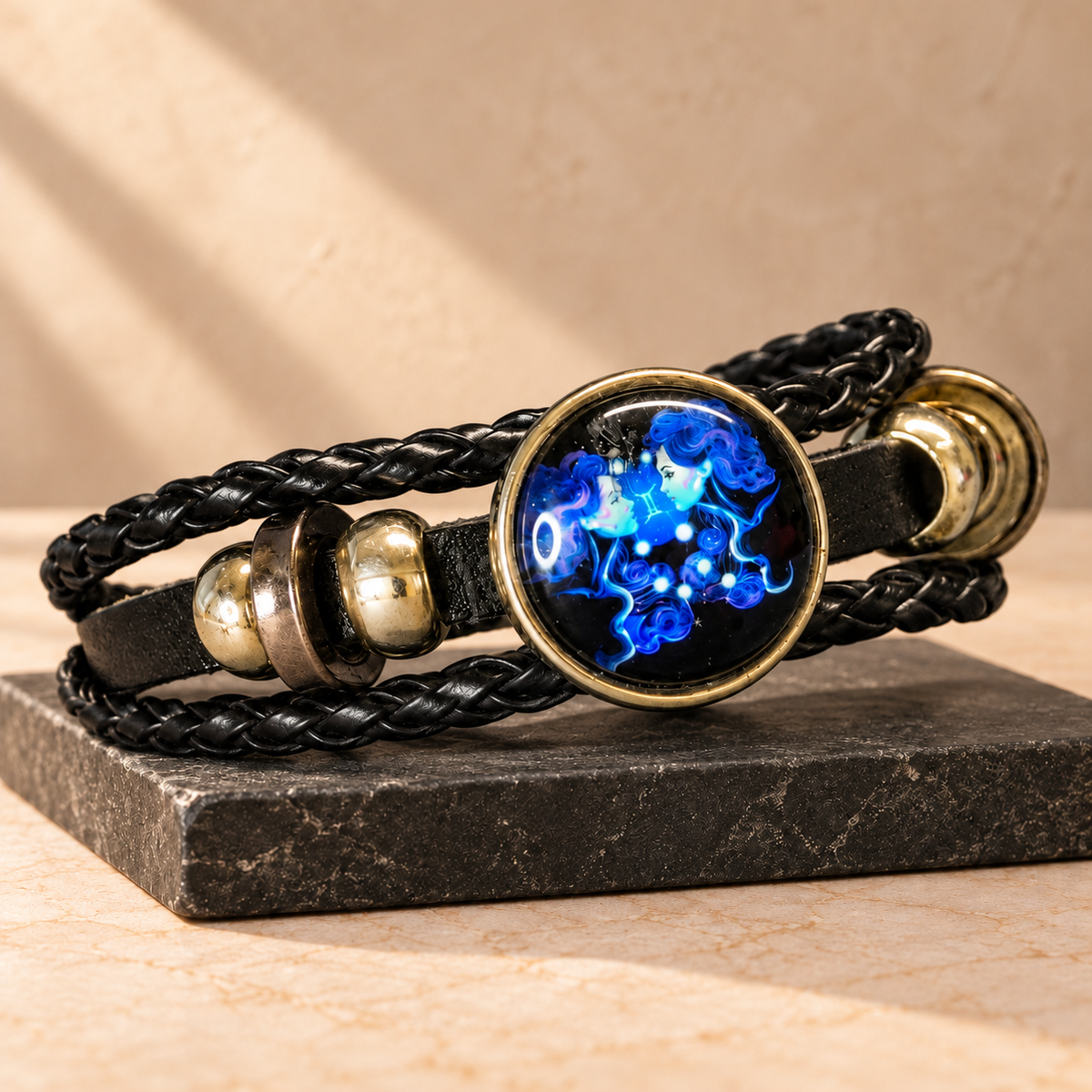 Gemini (Mithun) Rashi Luminous Faux Leather Bracelet | Zodiac band