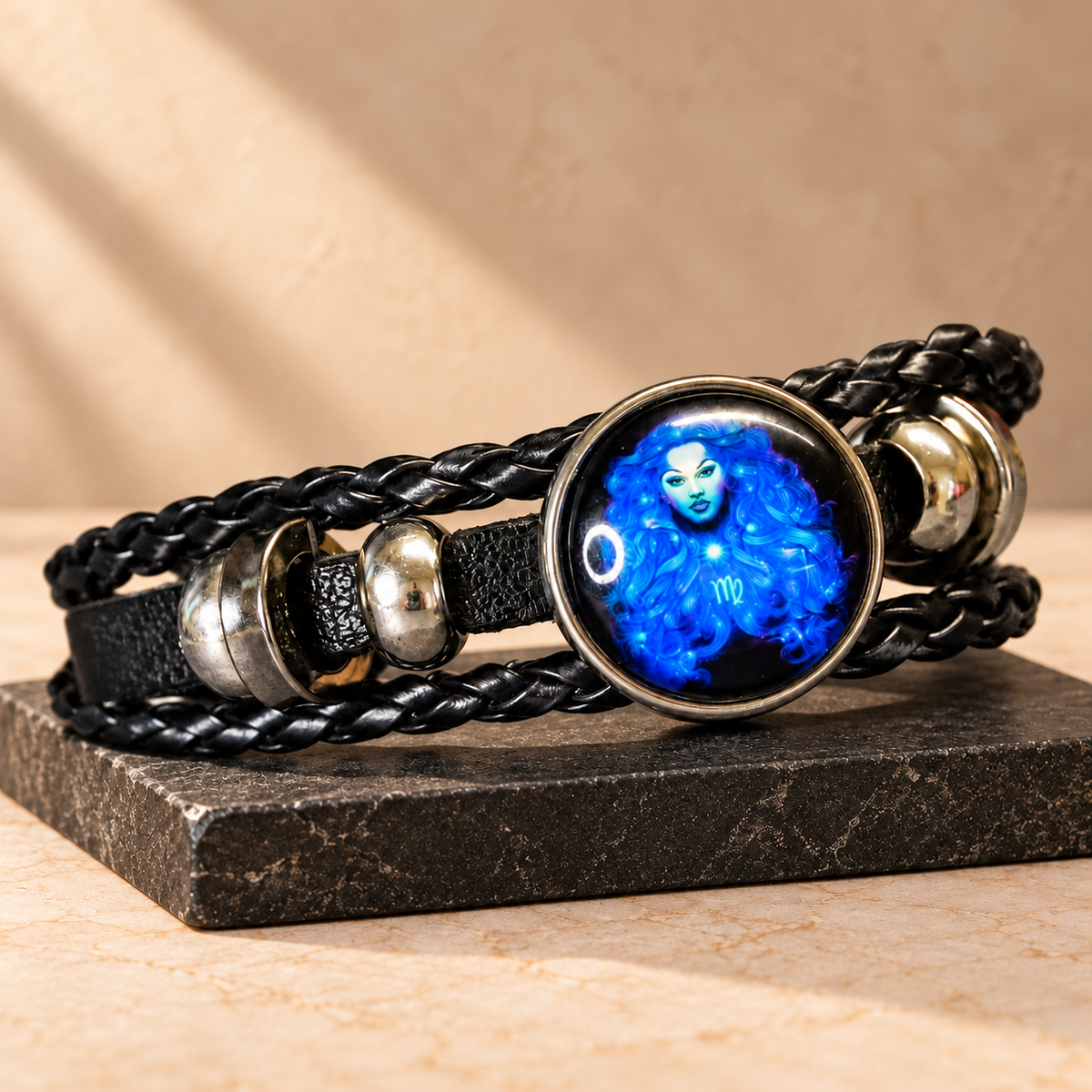 Virgo (Kanya) Rashi Luminous Faux Leather Bracelet | Zodiac band