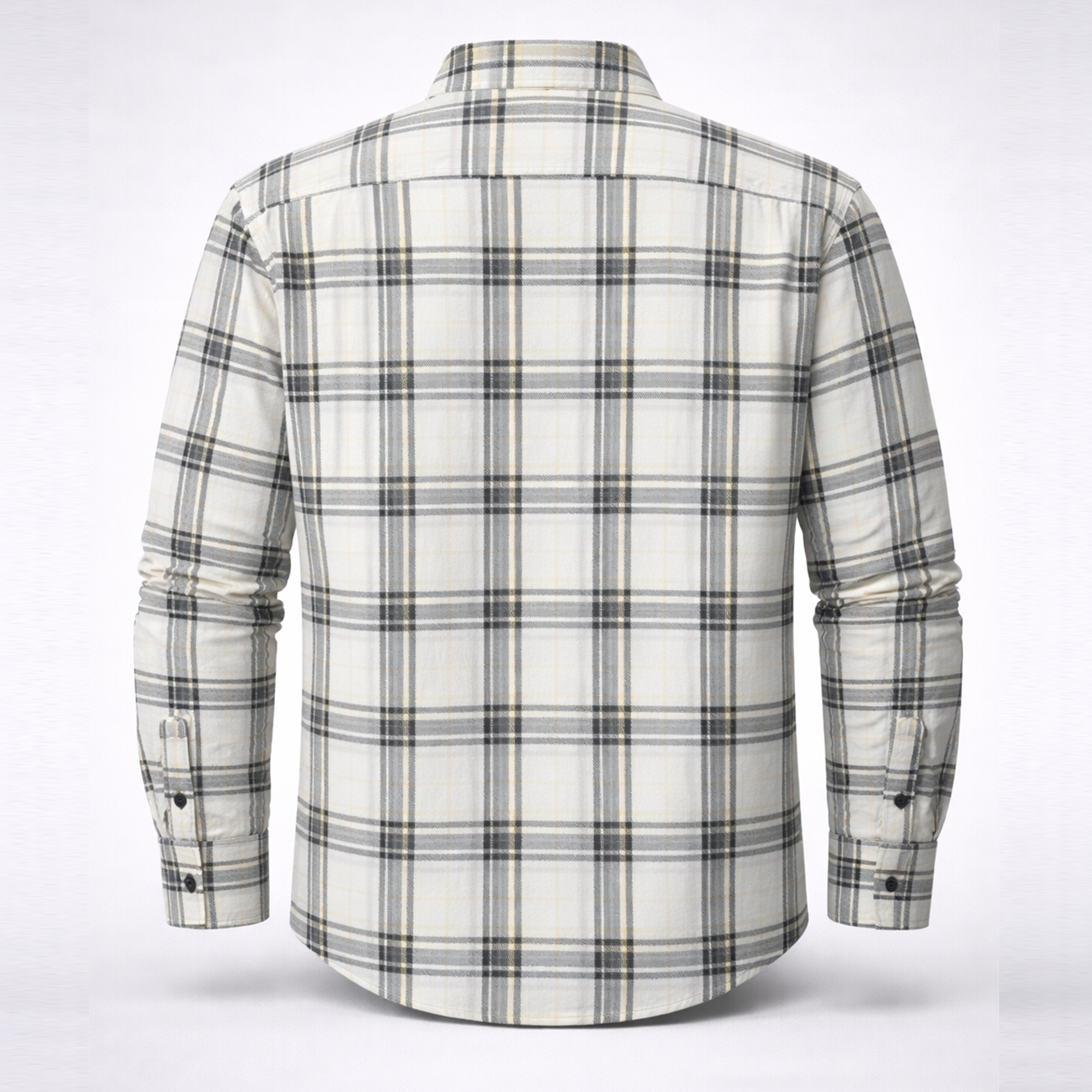 Menβs White Winter Check Shirt | Full Sleeves