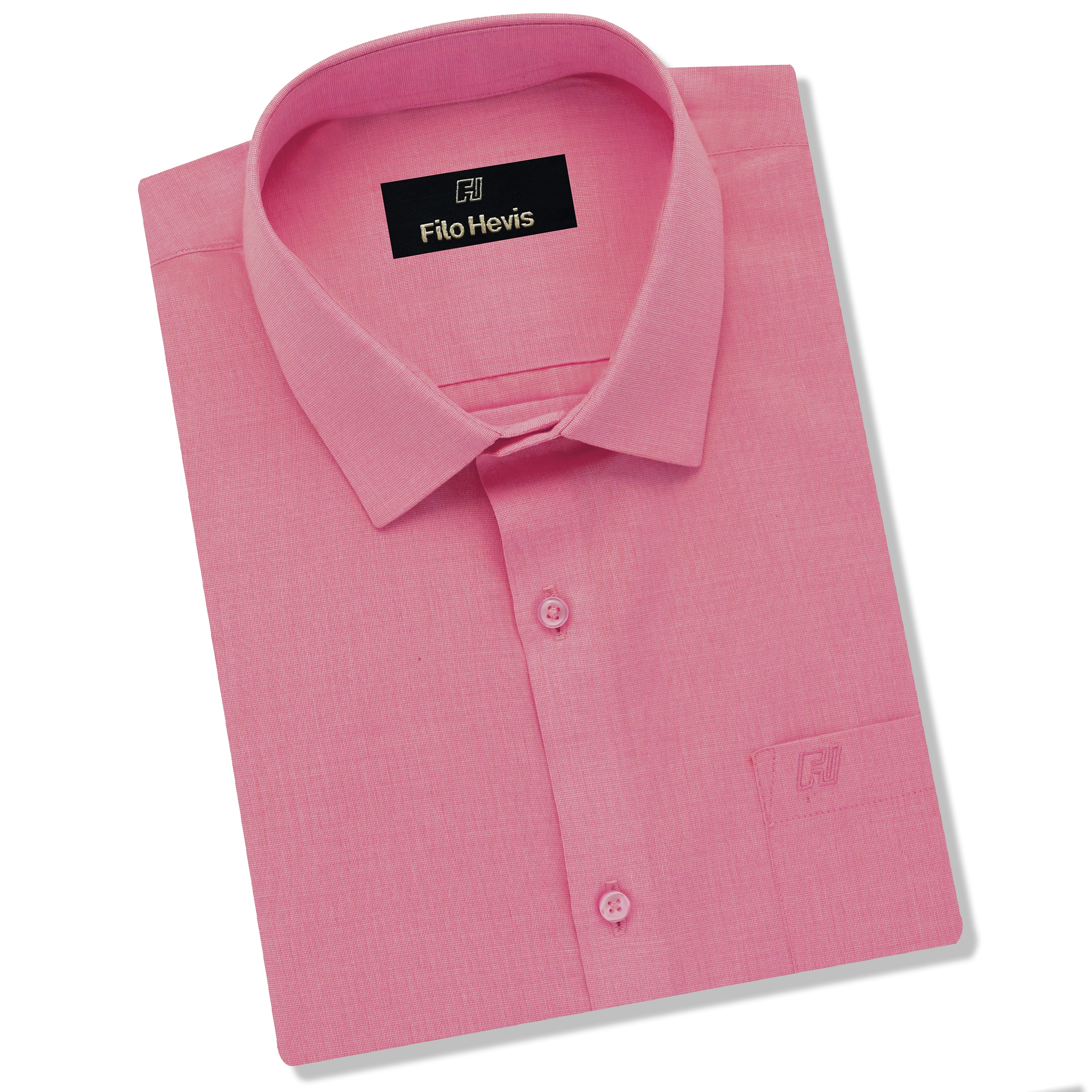 Filafil Fabric Regular Fit Single Pocket Formal Shirt Full Sleeve -Pink