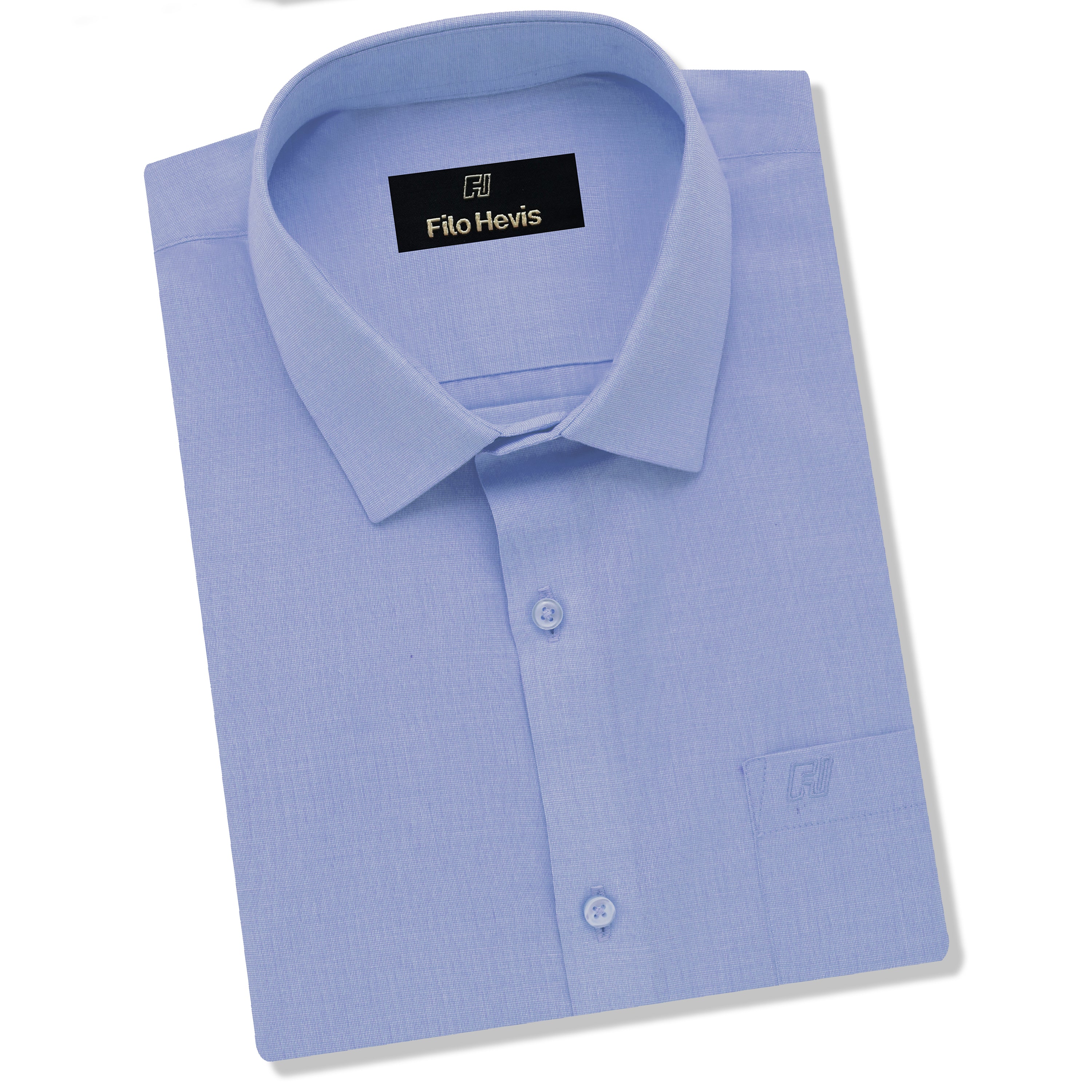Filafil Fabric Regular Fit Single Pocket Formal Shirt Full Sleeve -Sky