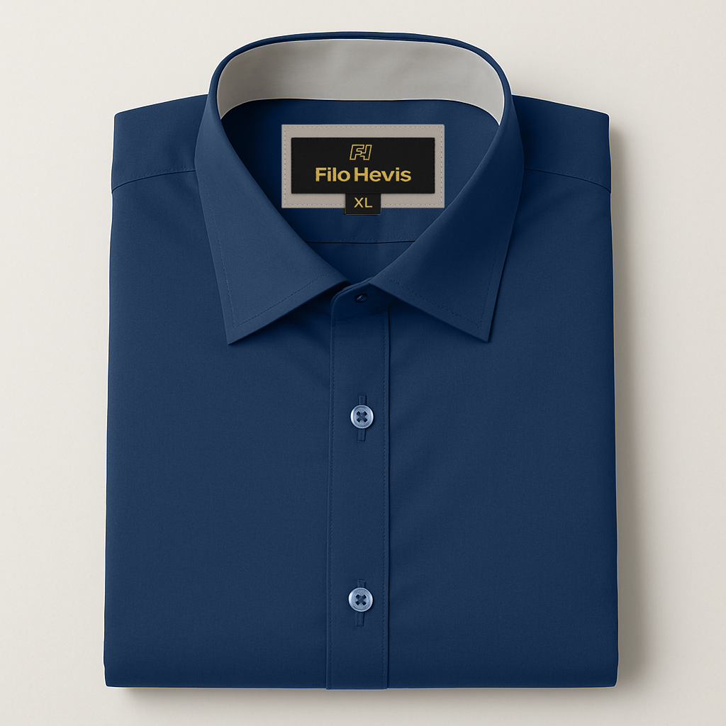 Men’s Premium Royal Blue Shirt | Spread Collar | Comfort-Stretch Fabric | Contrast Inner Collar / Cuff