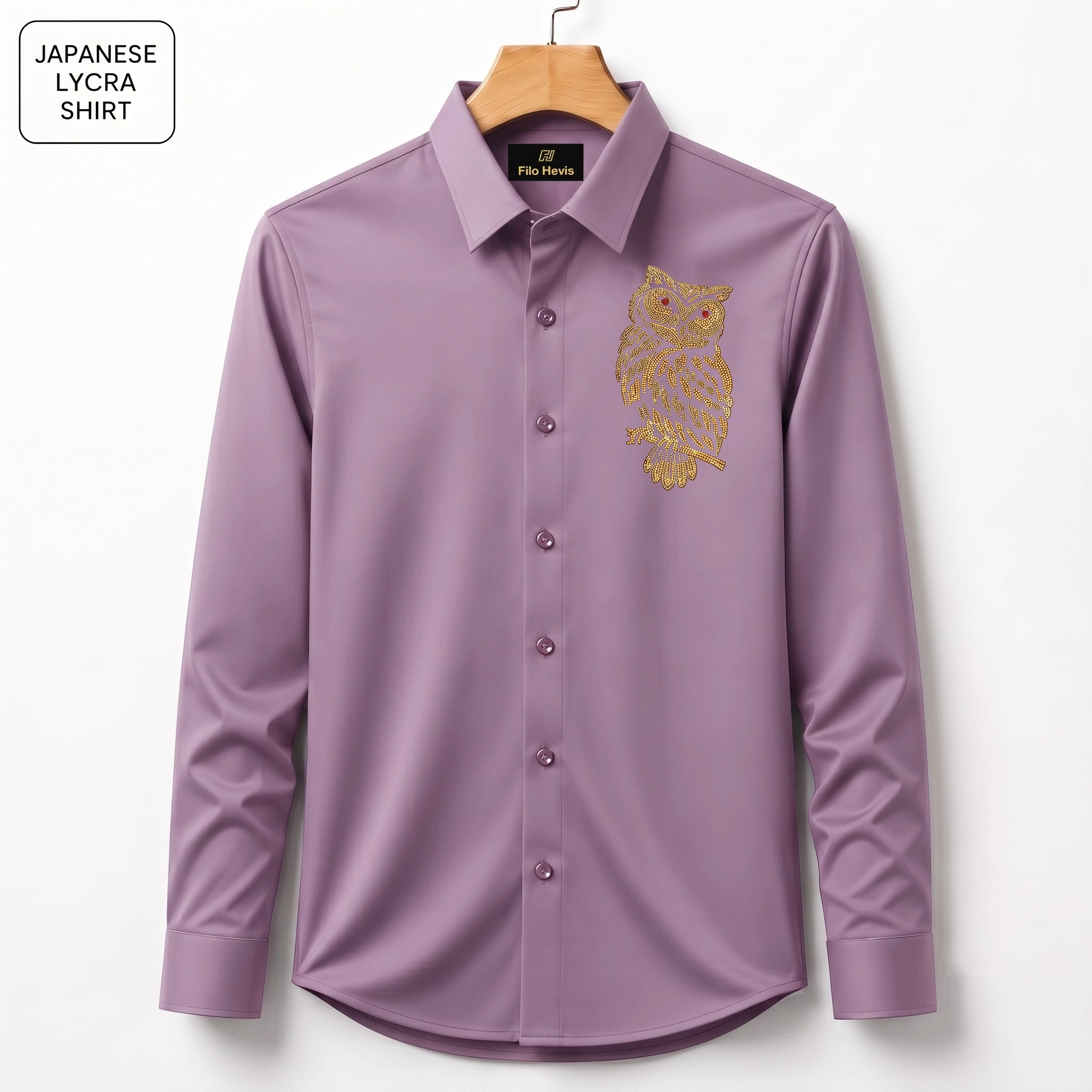 Owl Embroidery Party Shirts | Club Wear | Onion
