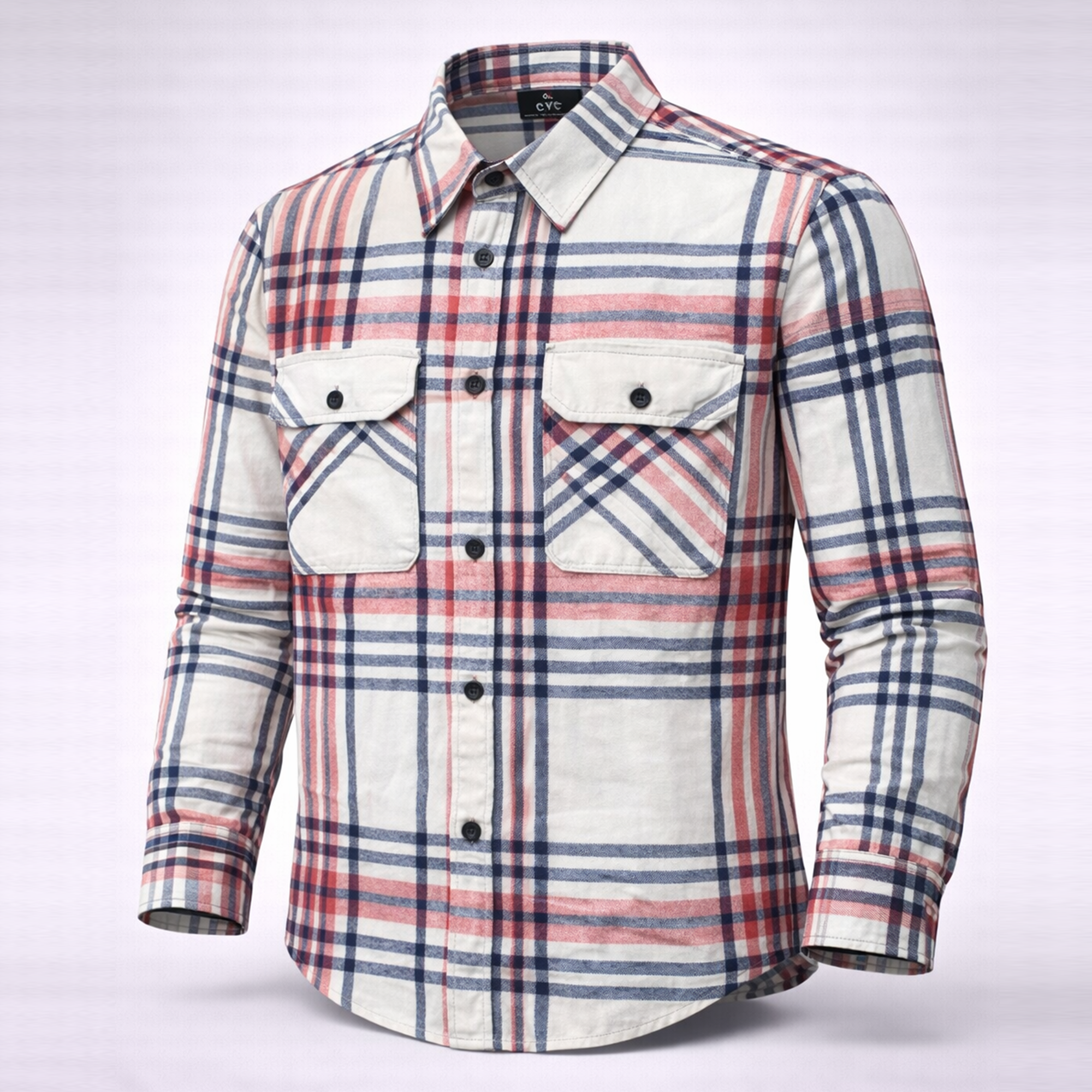 Men’s Red White Winter Check Shirt | Full Sleeves