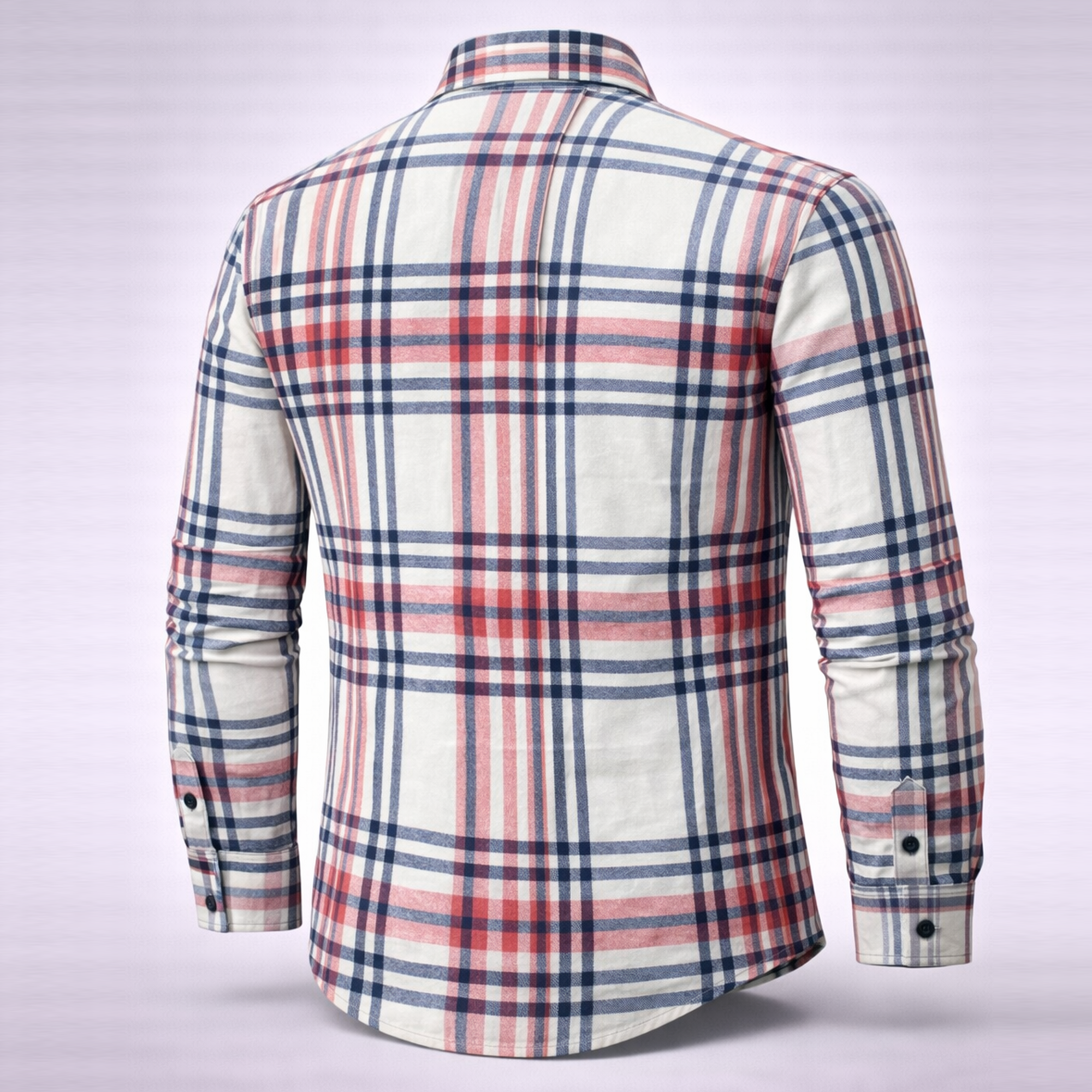 Menβs Red White Winter Check Shirt | Full Sleeves