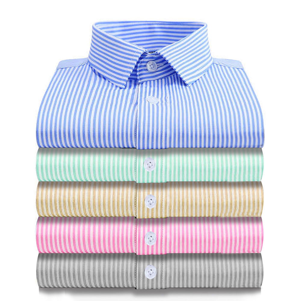 Men's Cotton Stripe Shirt-Black, Regular Fit, All-Day Comfort