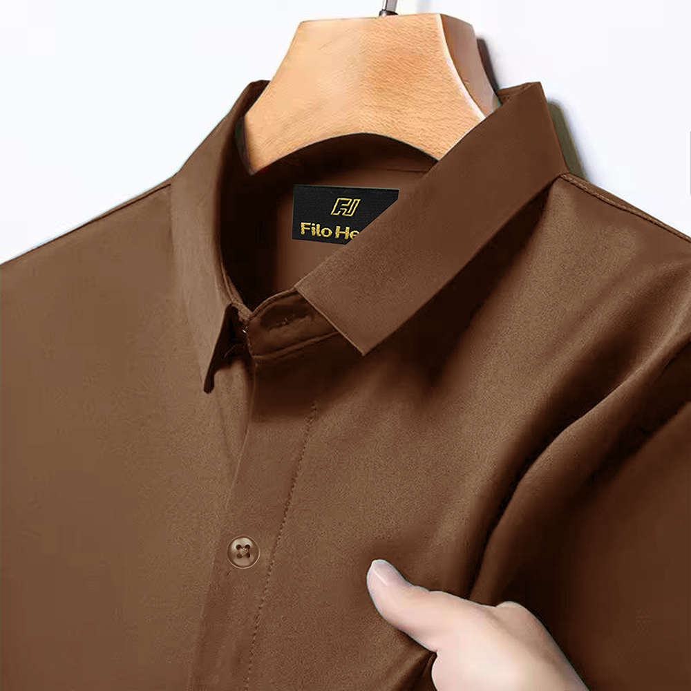 Japanese Lycra Stretch Formal Shirt for Men | Brown