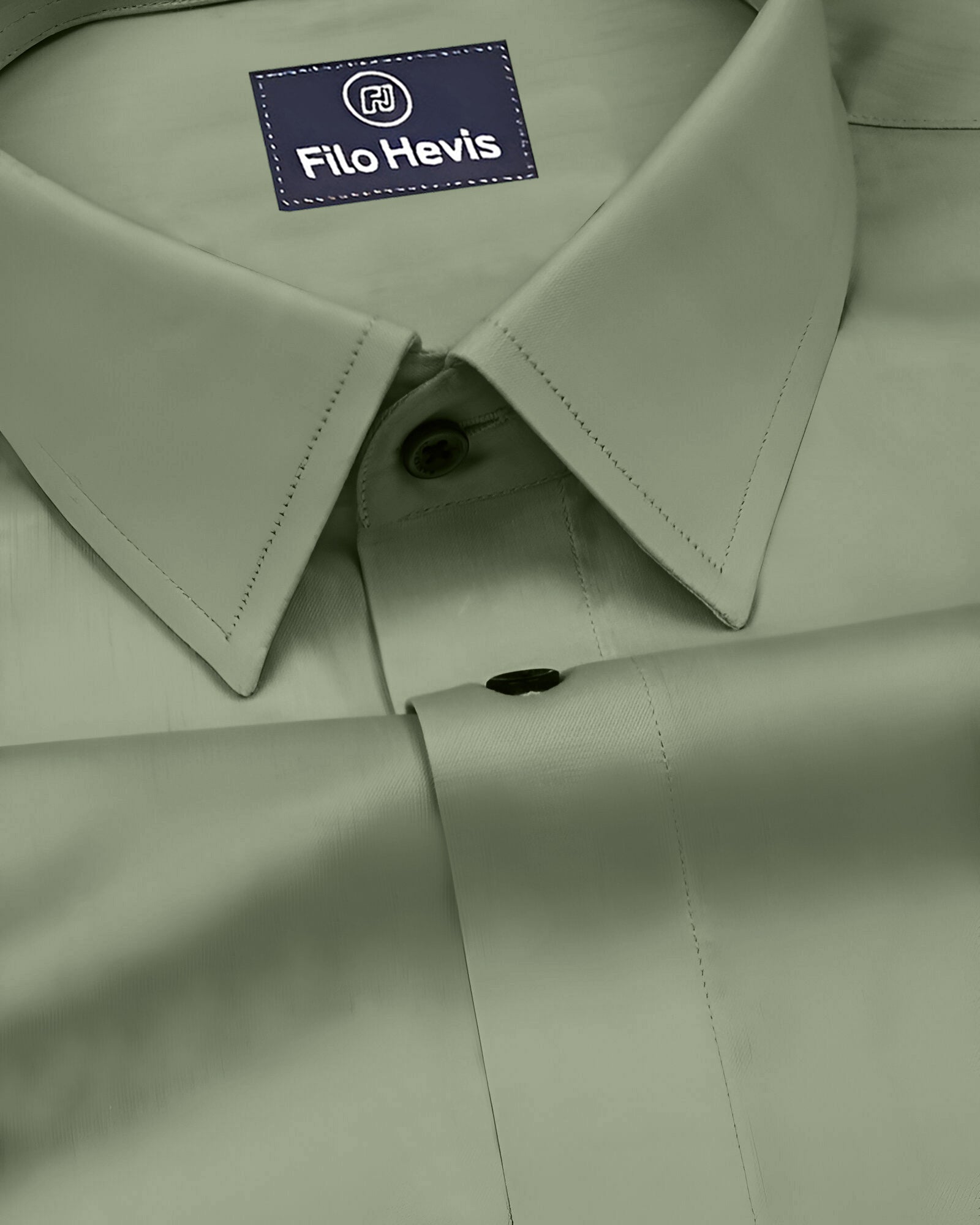 PLATINUM COTTON SATIN FORMAL SHIRT FOR MEN (Single Pocket)-Pista Green