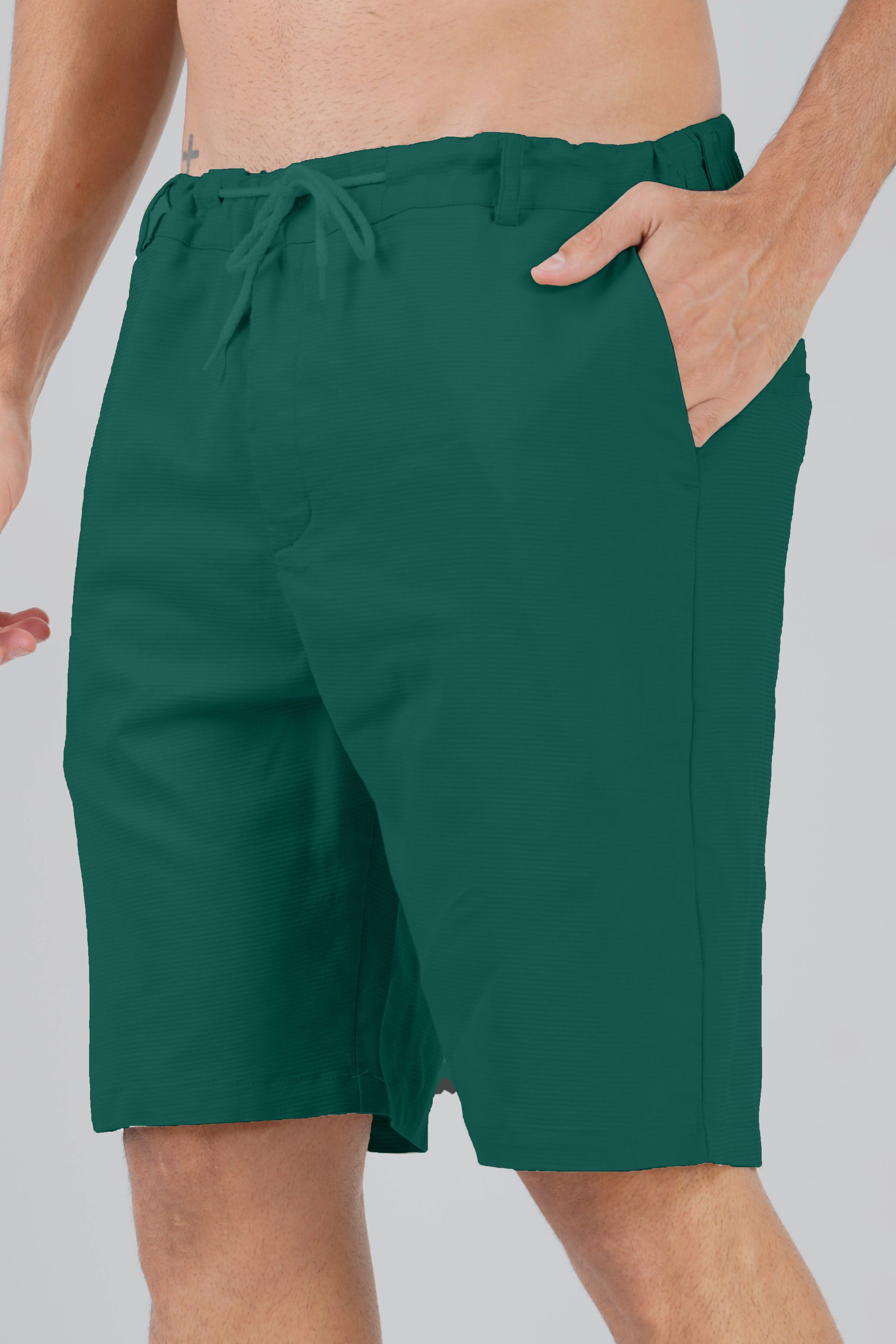 Cotton Teal Blue Half Pant (Shorts)