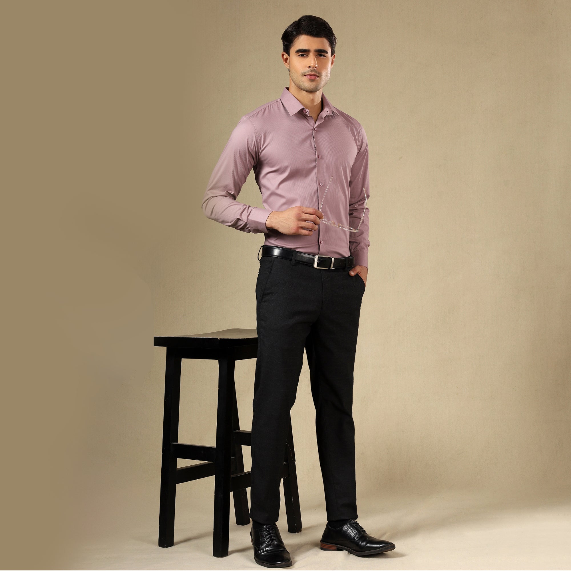 Premium SELF STRIPED SHIRTS FOR MEN - Textured Formal Shirts Collection | Professional Office Wear-Onion