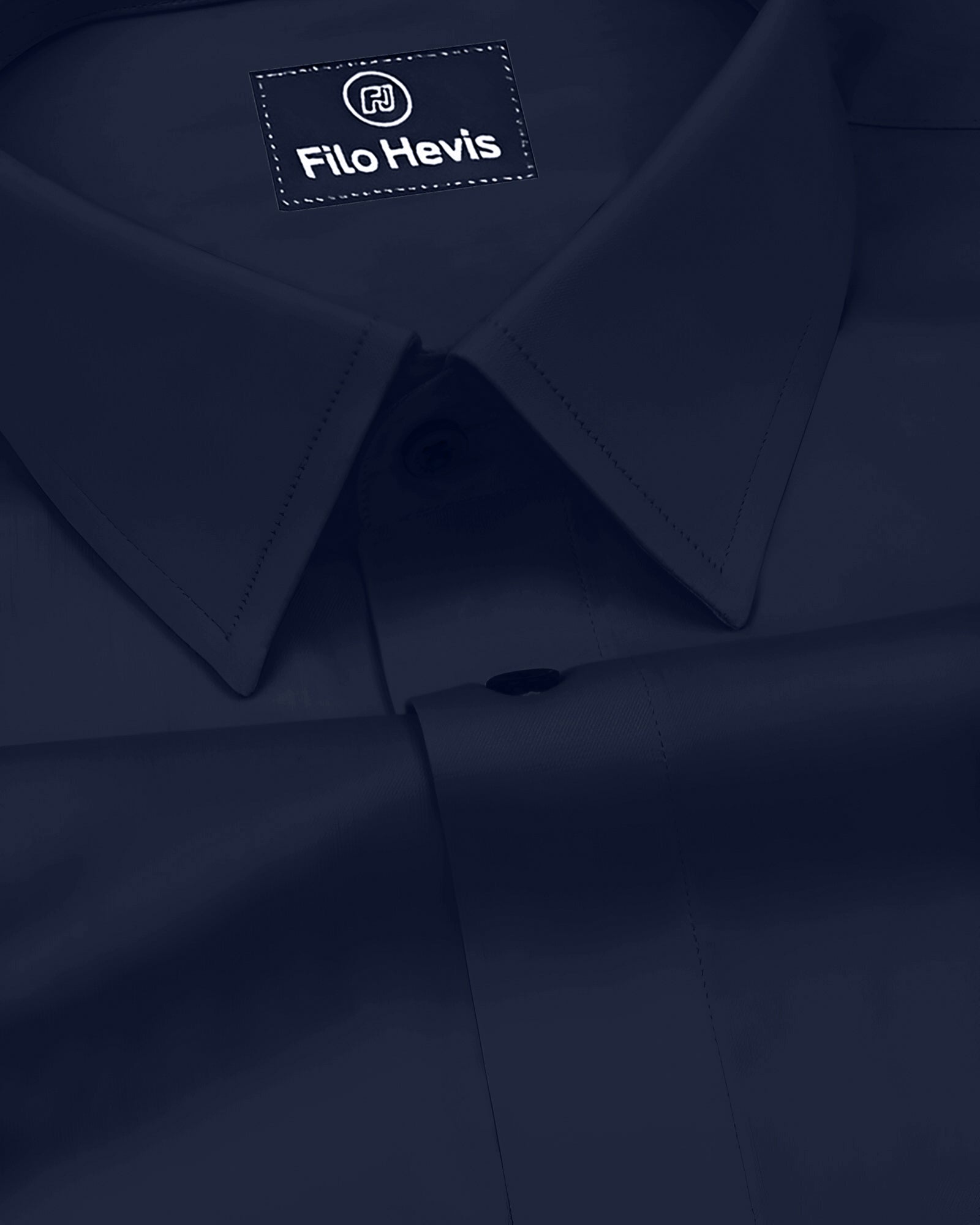 PLATINUM COTTON SATIN FORMAL SHIRT FOR MEN (Single Pocket)-Navy Blue