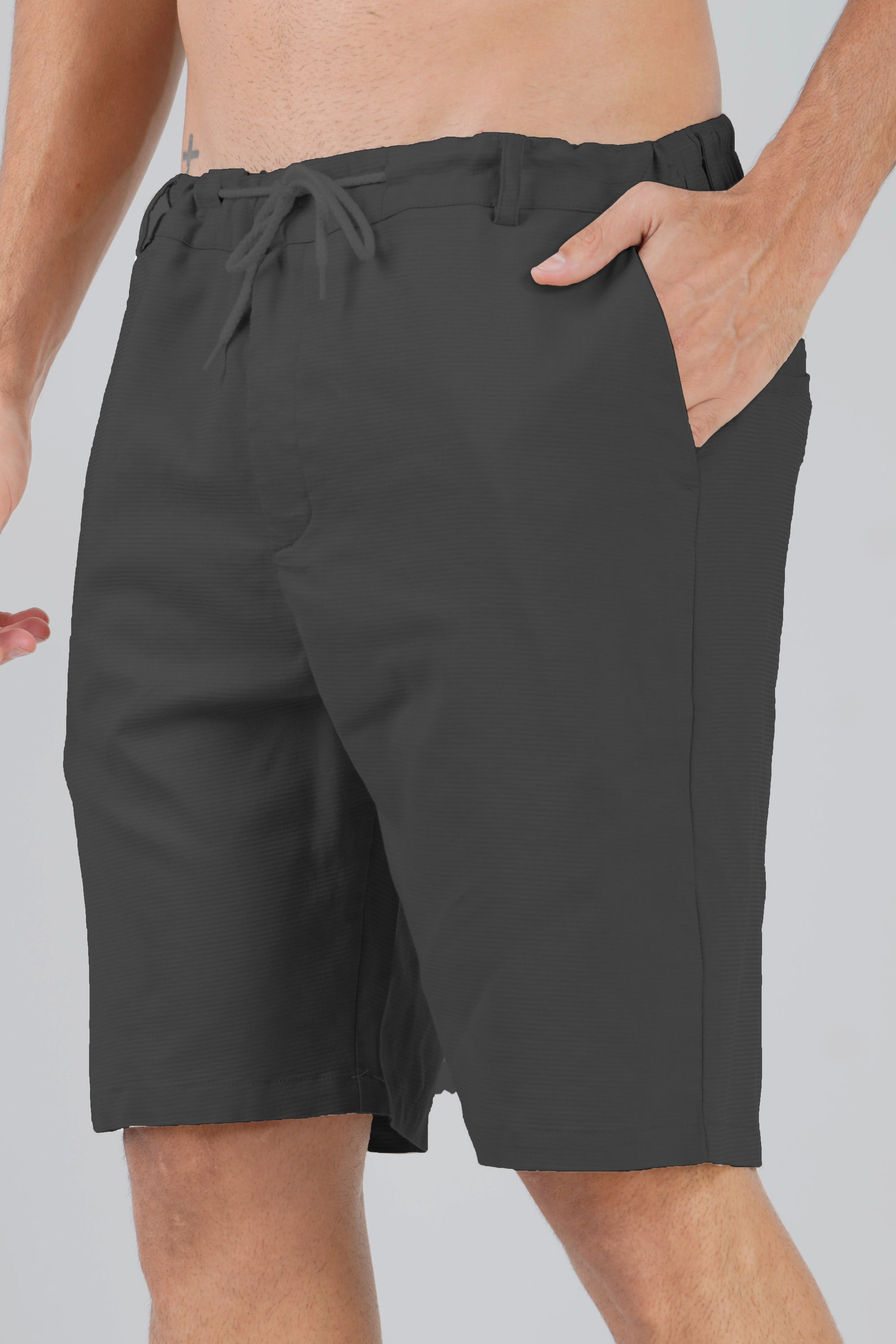 Cotton Dark Grey Half Pant (Shorts)