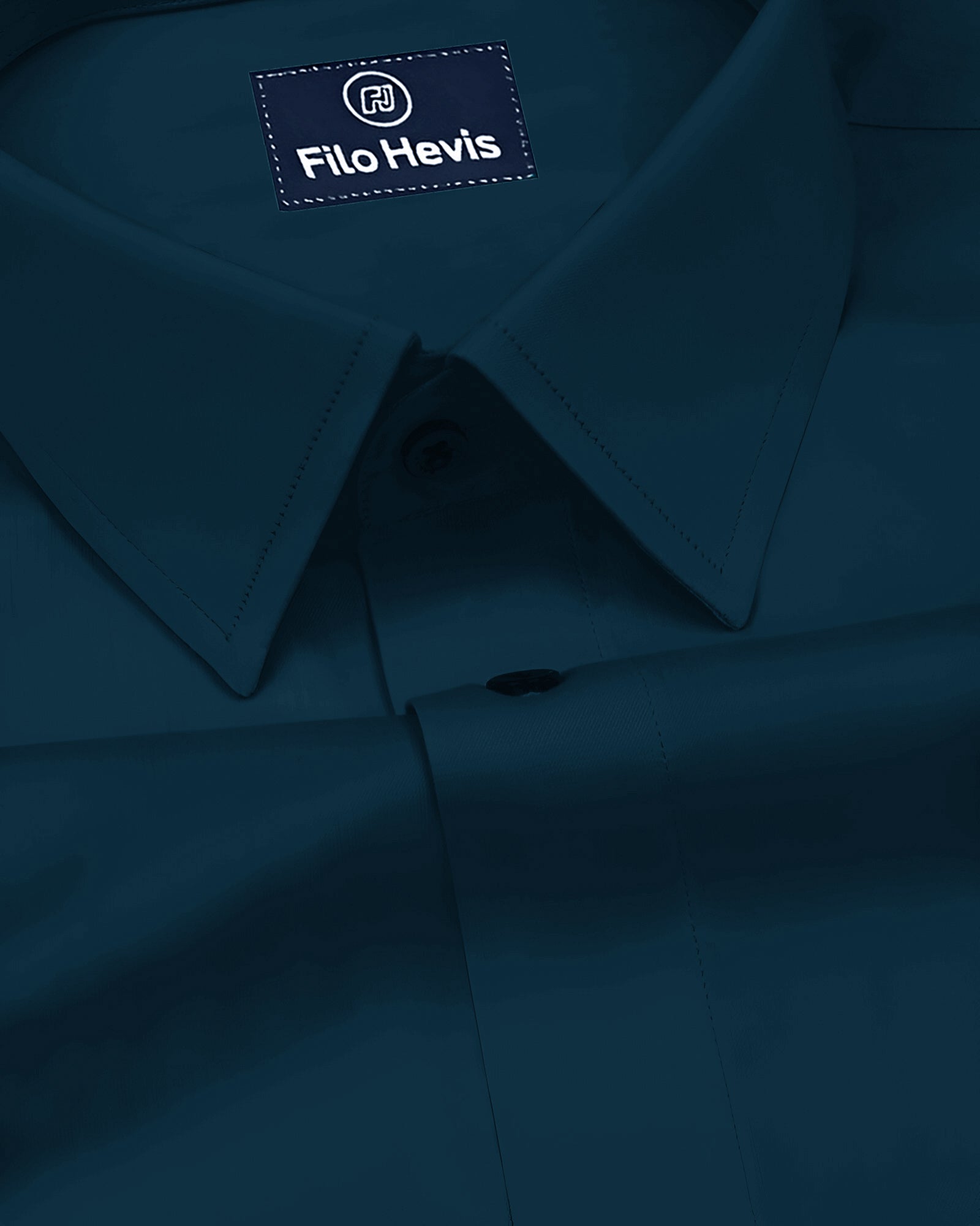 PLATINUM COTTON SATIN FORMAL SHIRT FOR MEN (Single Pocket)-Teal Blue