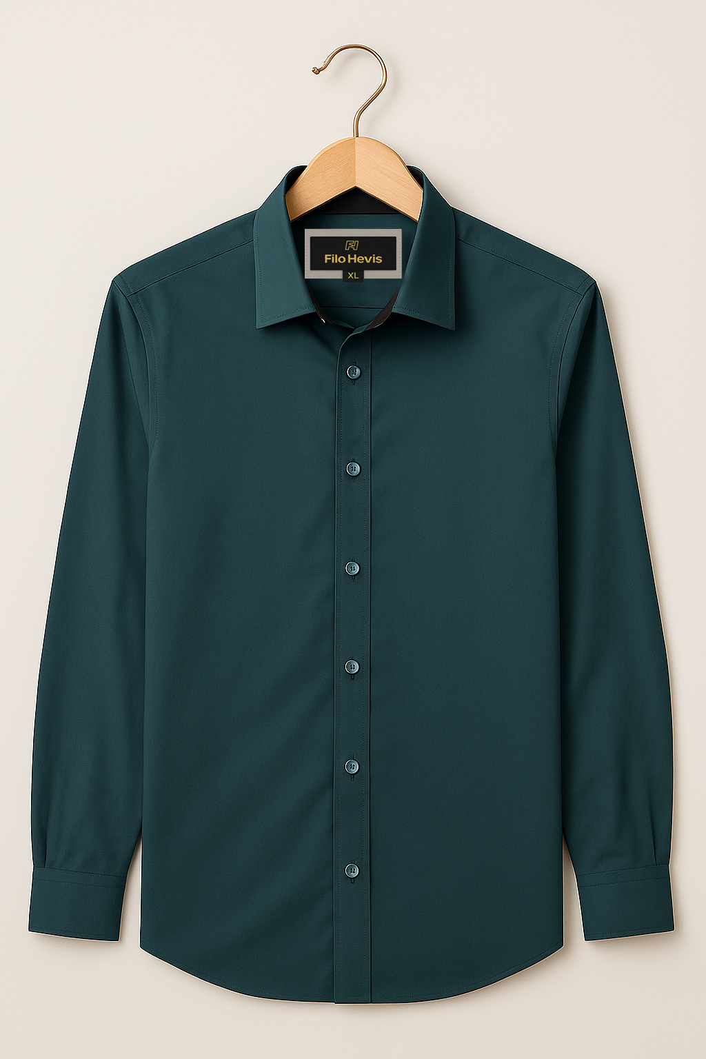 Men’s Premium Teal Green Shirt | Spread Collar | Comfort-Stretch Fabric | Contrast Inner Collar / Cuff