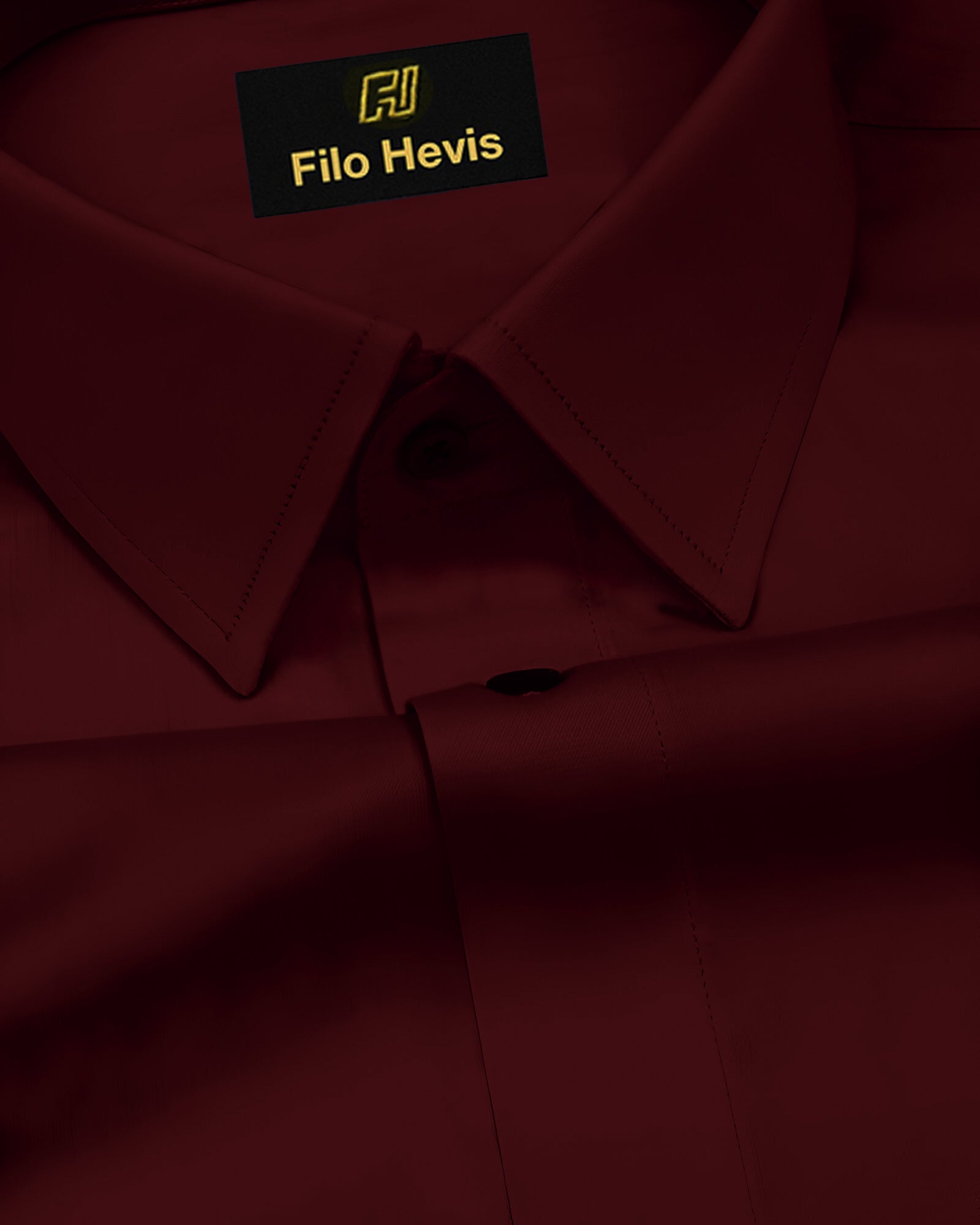 PLATINUM COTTON SATIN FORMAL SHIRT FOR MEN (Single Pocket)-Maroon