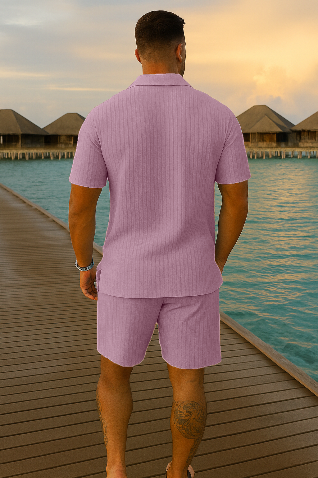 Men’s Premium Light Onion Summer Co-ord Set | Short Sleeve Shirt & Shorts