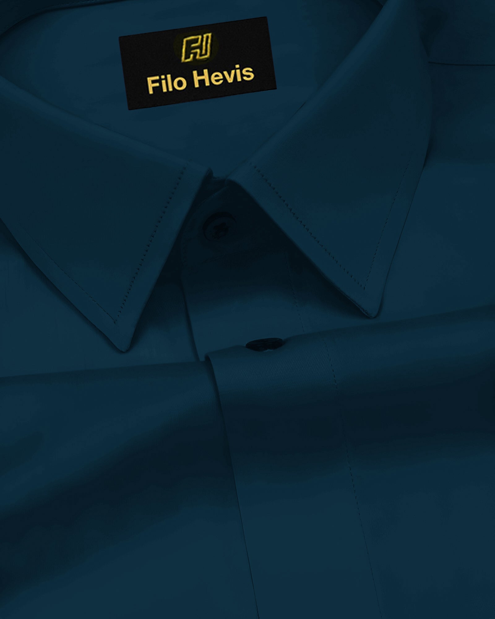 PLATINUM COTTON SATIN FORMAL SHIRT FOR MEN (Single Pocket)-Teal Blue