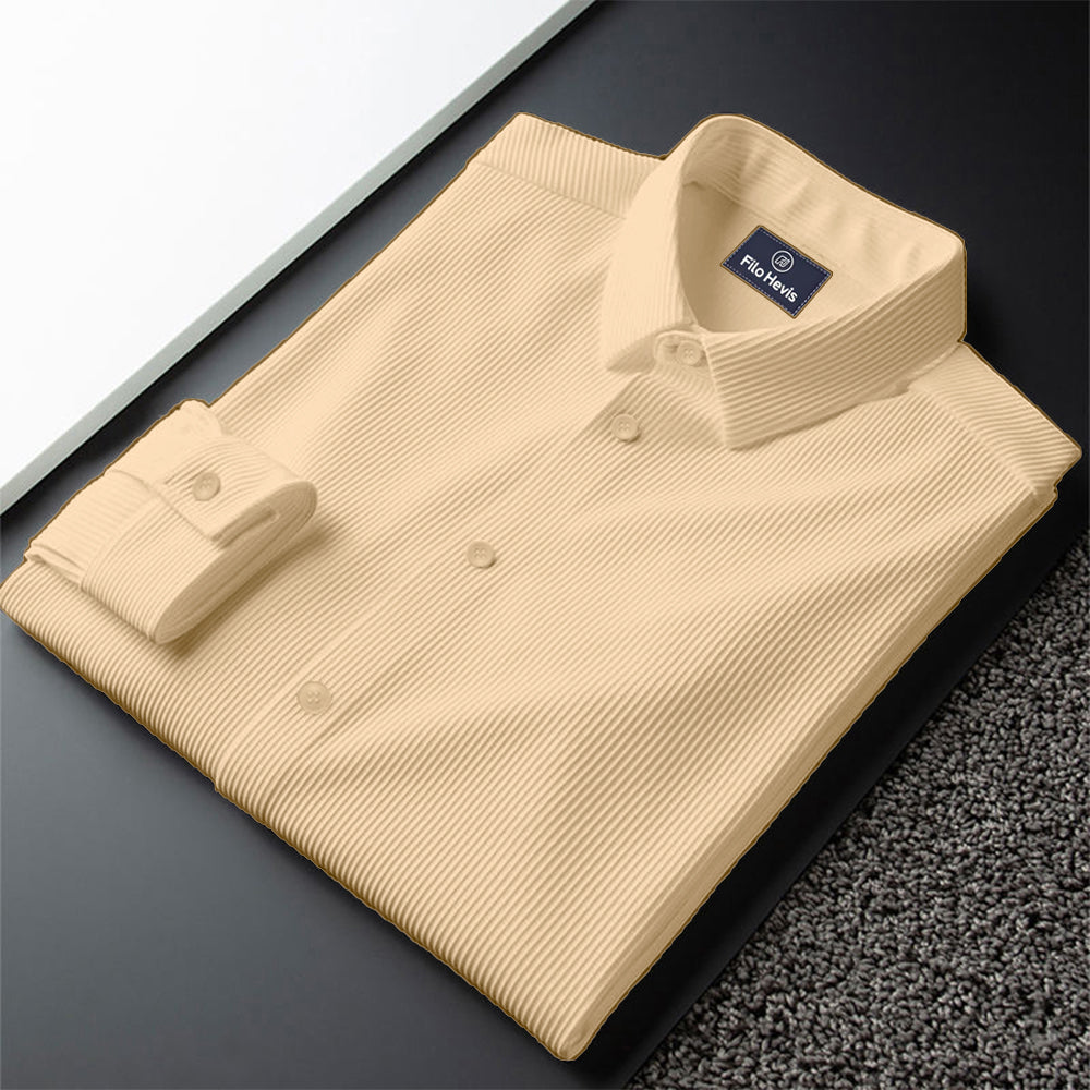 Corduroy Casual Shirts for Men Blended Fabric - Cream