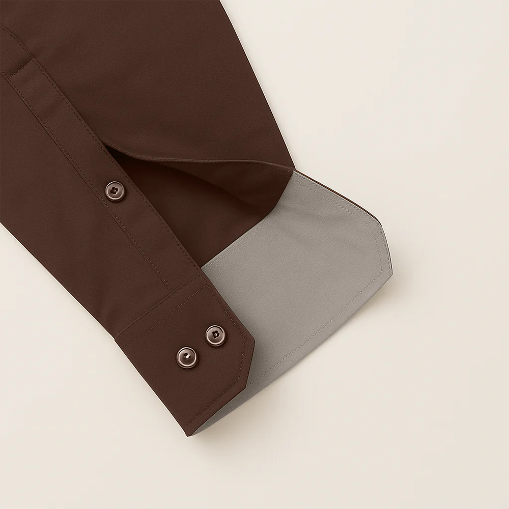 Men’s Contrast Collar & Cuff Formal Shirts | Signature Collection-Brown