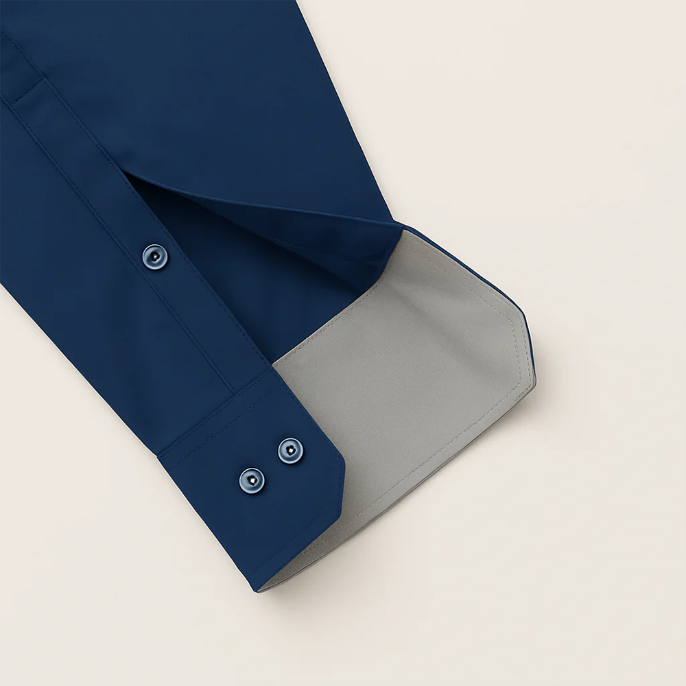 Formal Shirt for Men with Contrast Collar & Cuff | Royal Blue My Store