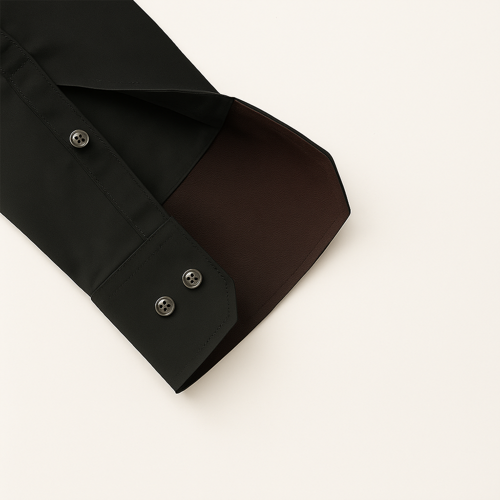 Formal Shirt for Men with Contrast Collar & Cuff | Black My Store
