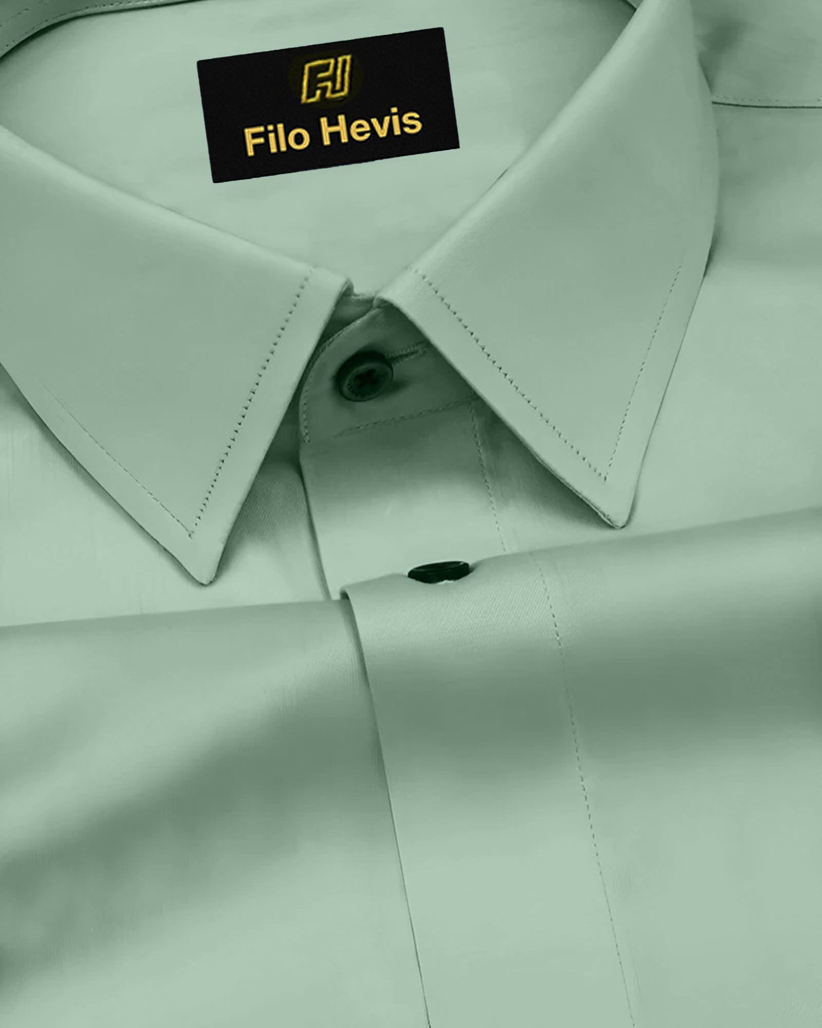 PLATINUM COTTON SATIN FORMAL SHIRT FOR MEN (Single Pocket)-Pista Green