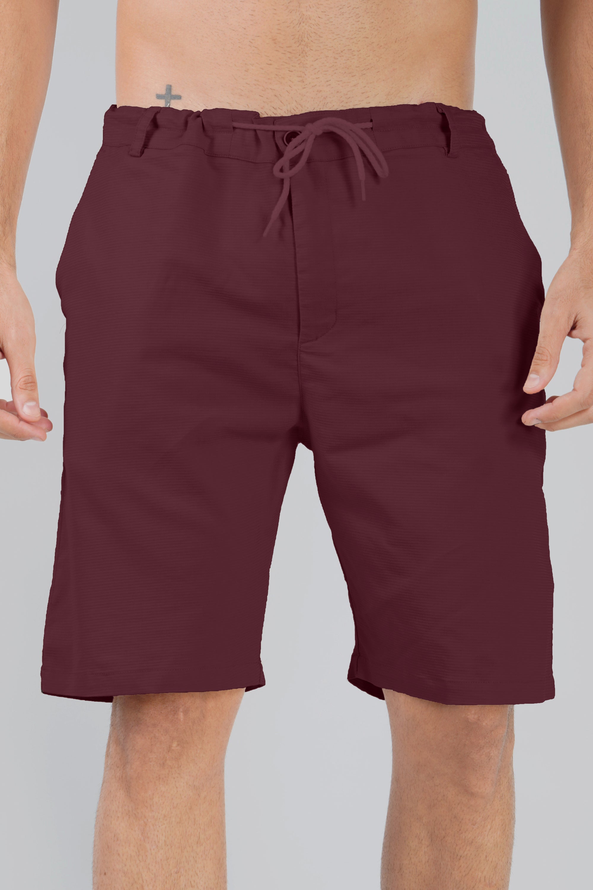 Cotton Dark Maroon Half Pant (Shorts)