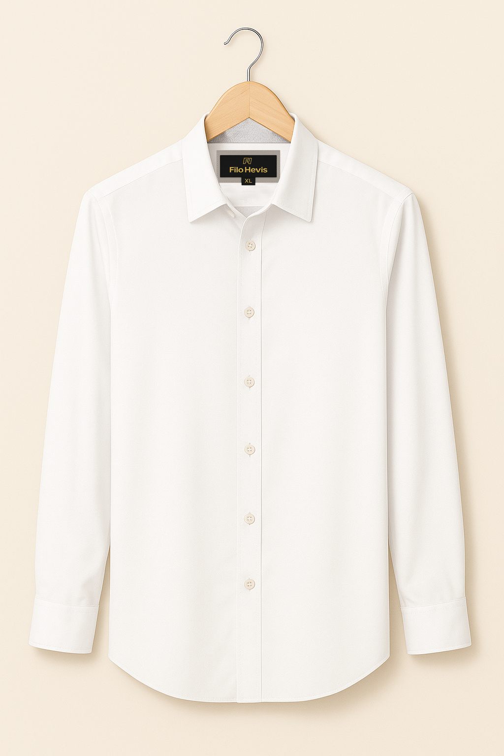 Men’s Premium White Shirt | Spread Collar | Comfort-Stretch Fabric | Contrast Inner Collar / Cuff