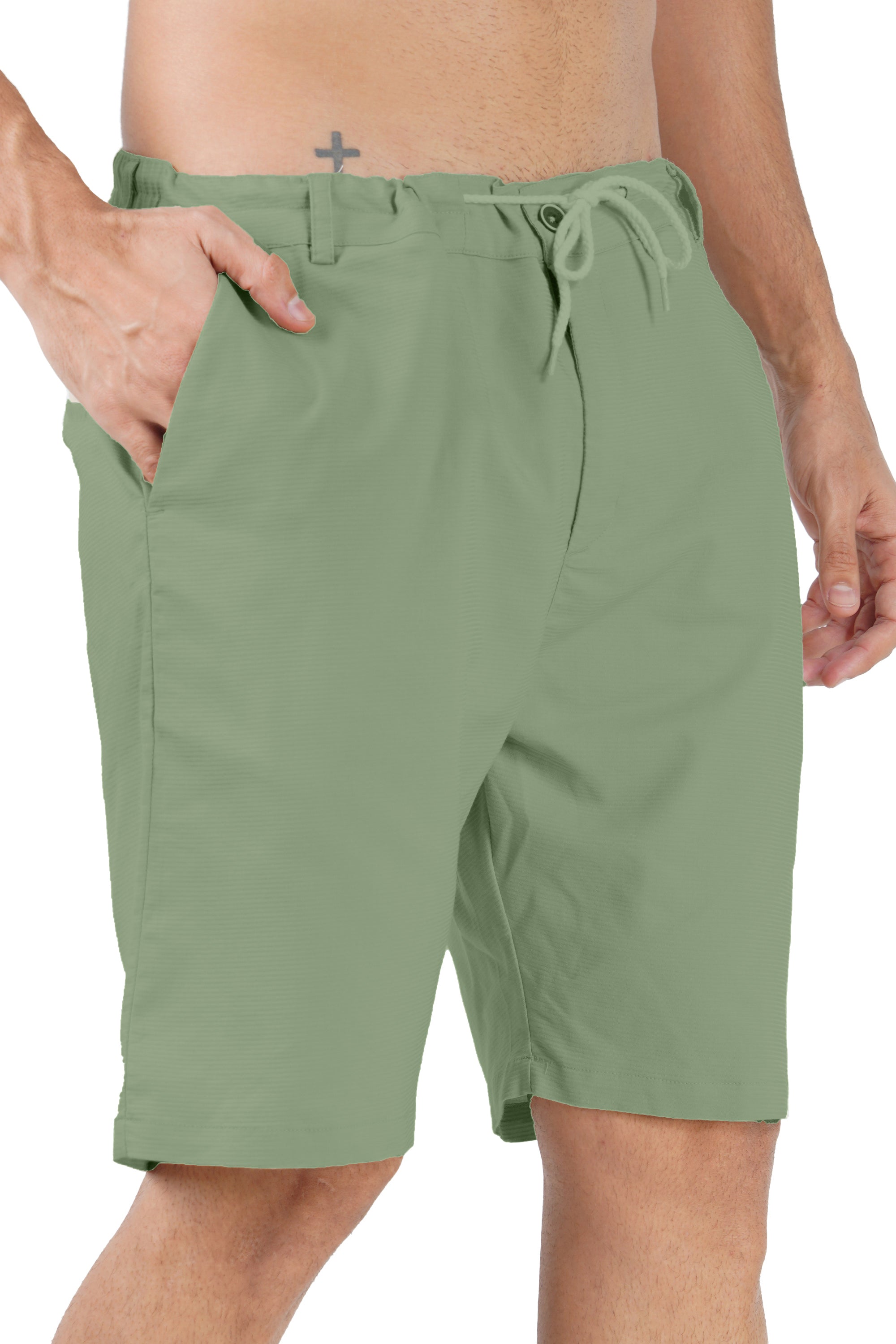 Cotton Pista Green Half Pant (Shorts)