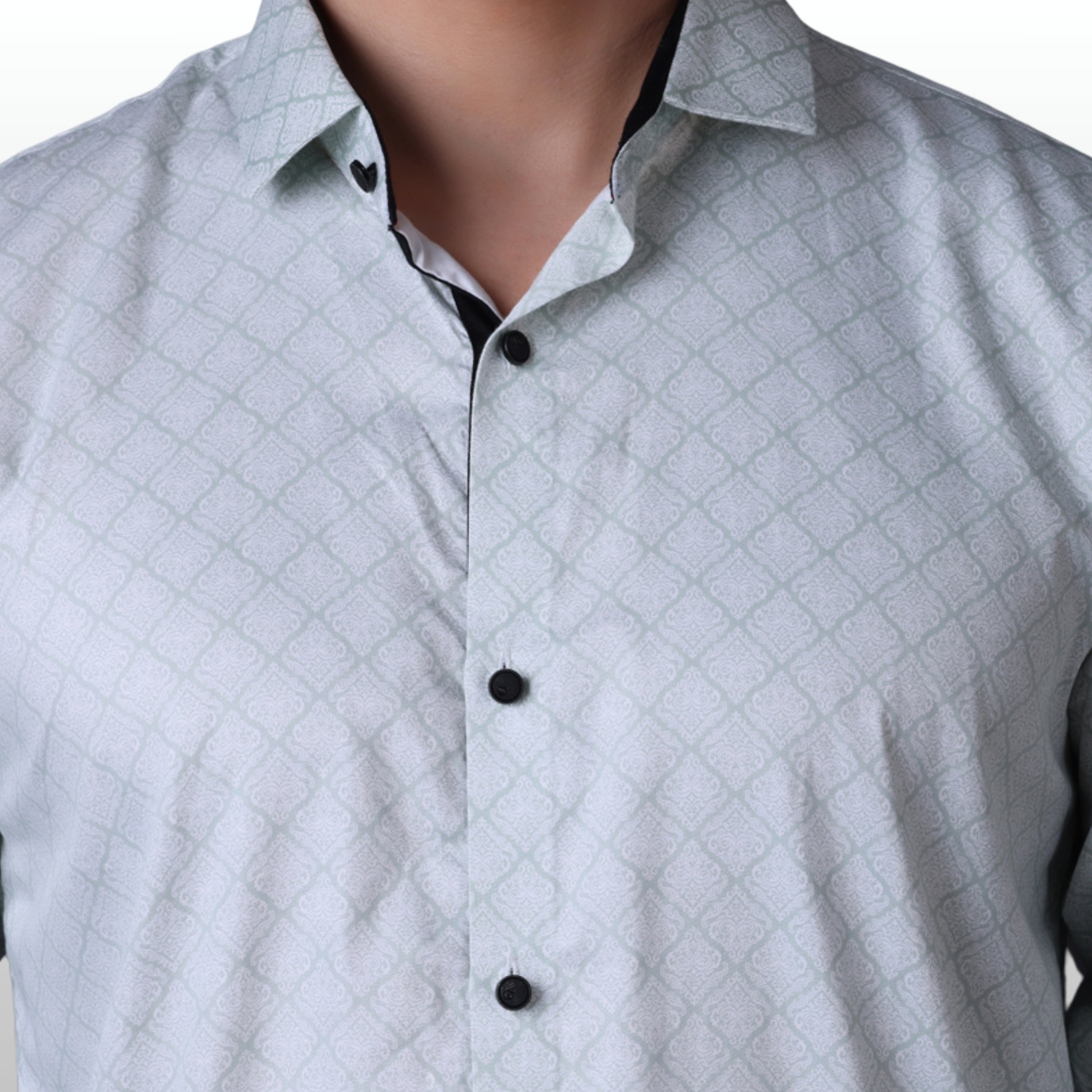 PRINTED SHIRTS | FORMAL & CASUAL SHIRTS FOR MEN | FILO HEVIS GEOMETRIC PRINTS SHIRT COLLECTION-Blue