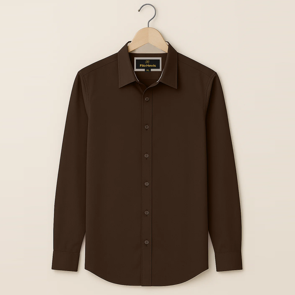 Men’s Contrast Collar & Cuff Formal Shirts | Signature Collection-Brown