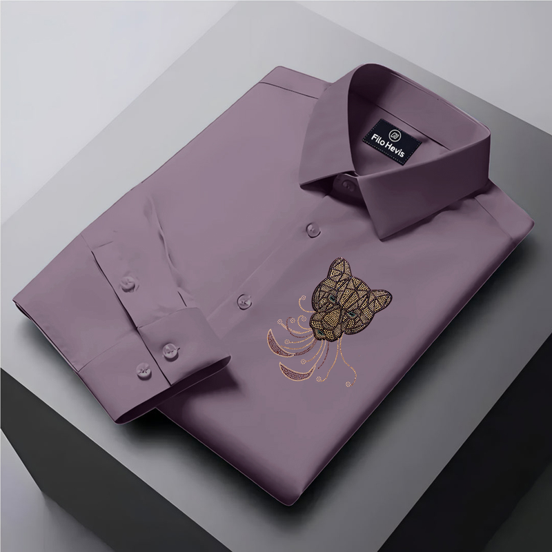 PARTY SHIRTS FOR MEN | PREMIUM SHIRTS | CLUB SHIRTS Tiger Embroidery-ONION My Store