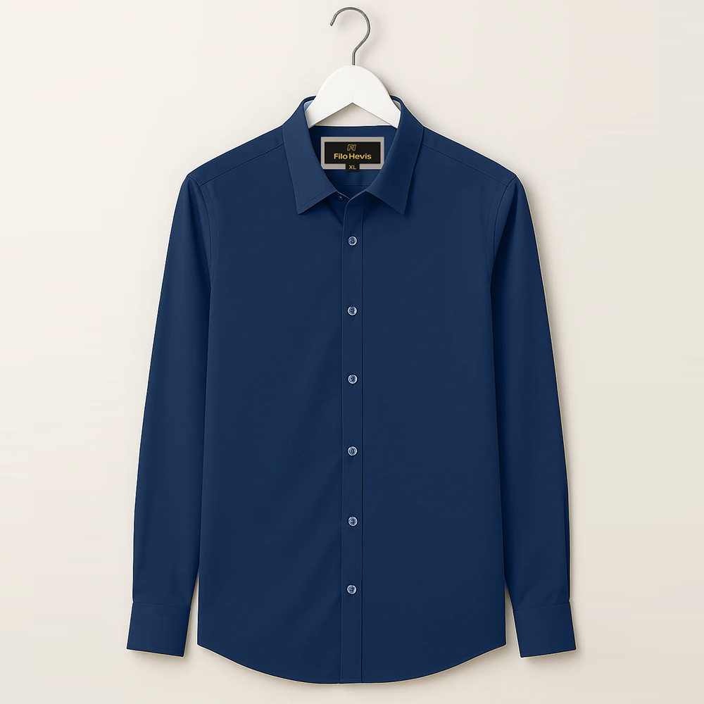 Formal Shirt for Men with Contrast Collar & Cuff | Royal Blue My Store