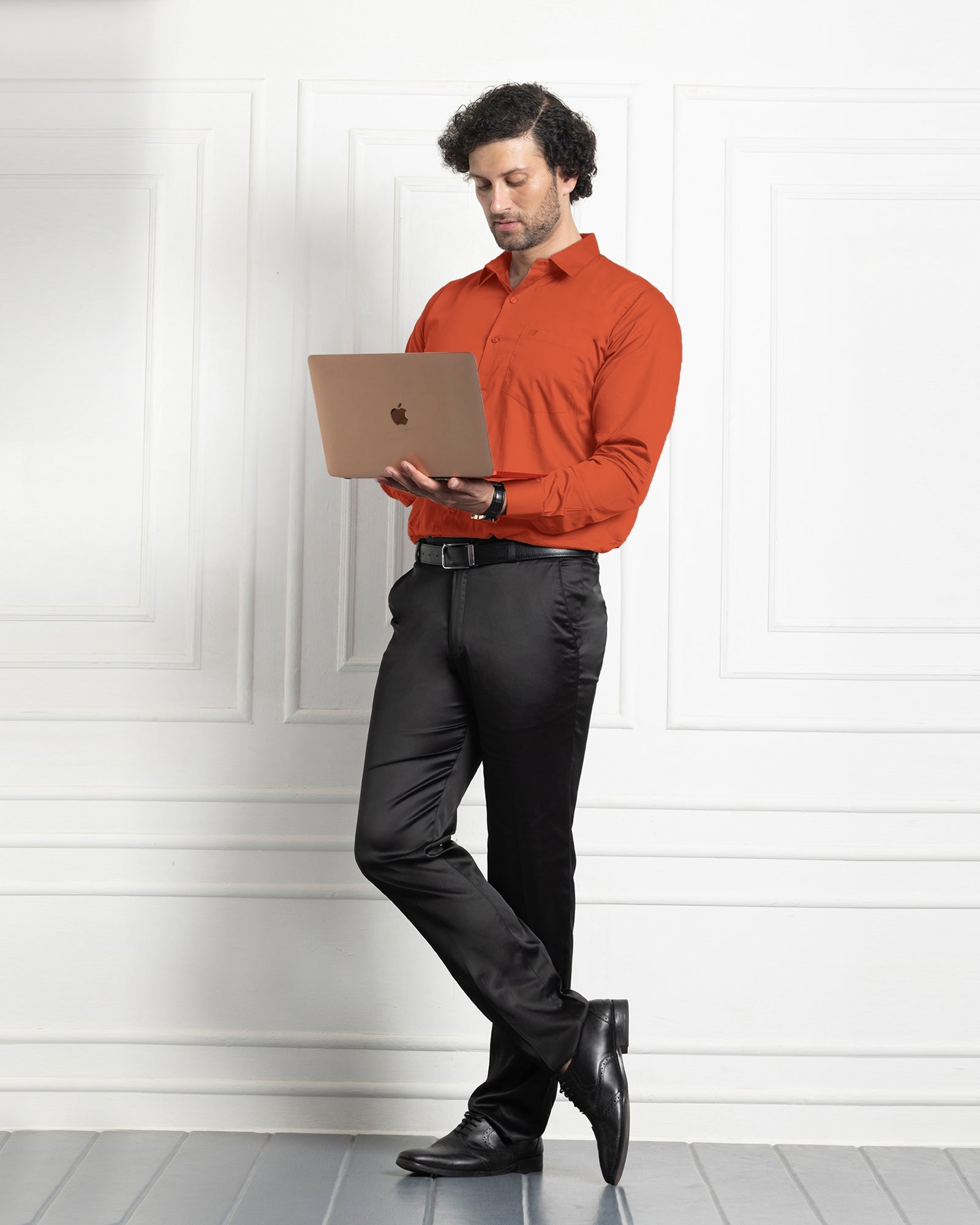 Single Pocket Formal Shirts - Orange