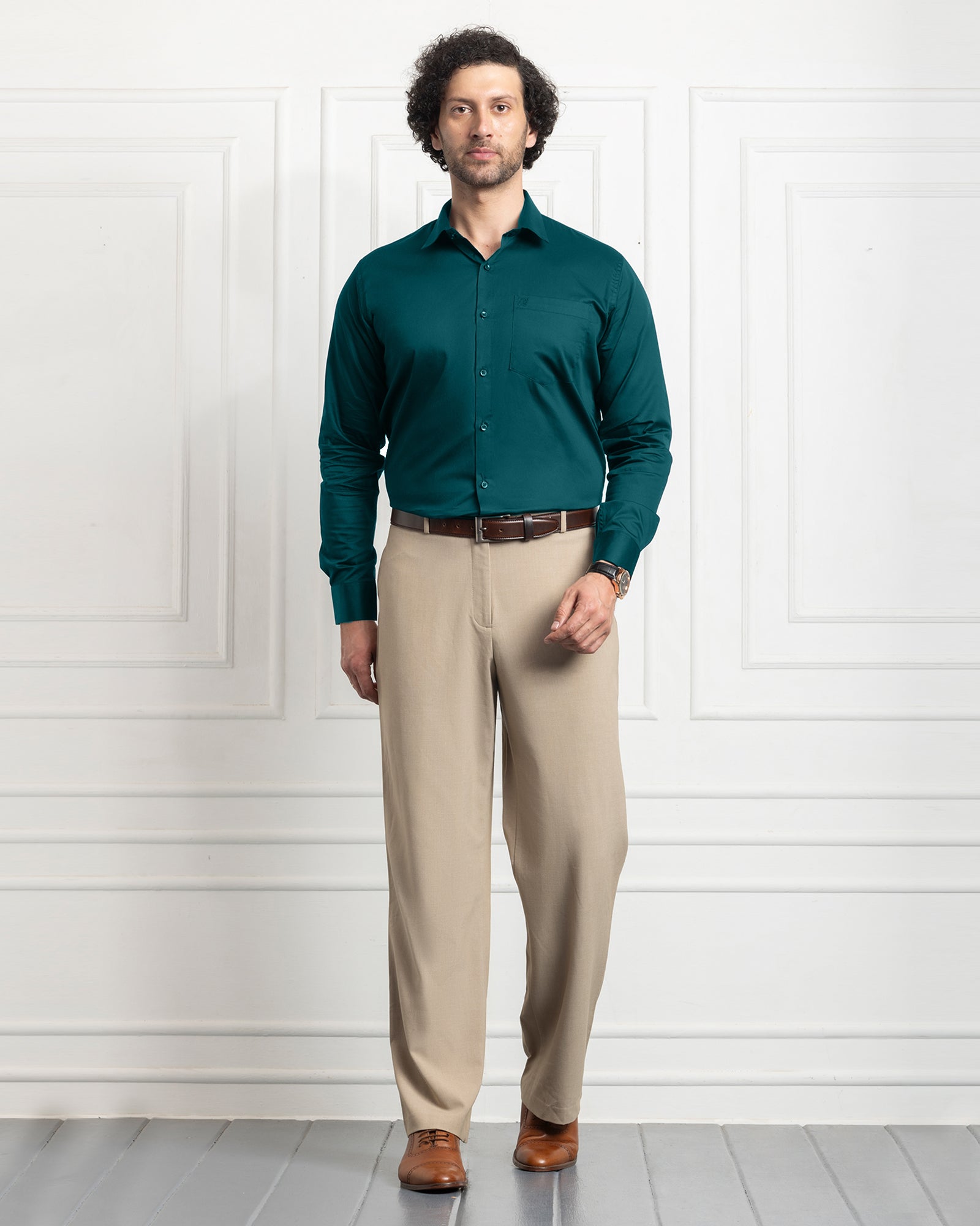 Single Pocket Formal Shirts - Teal Blue