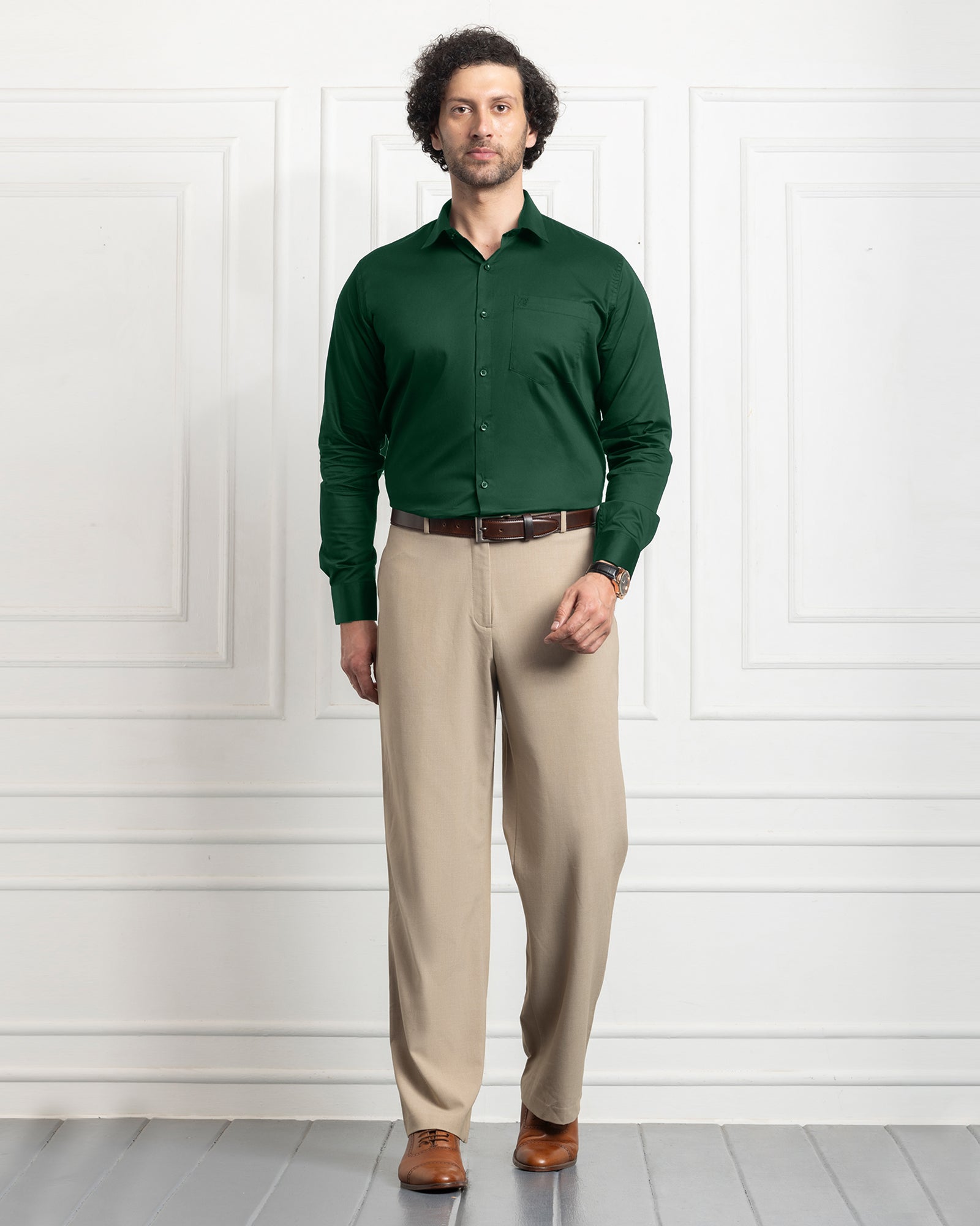 Single Pocket Formal Shirts - Teal Green