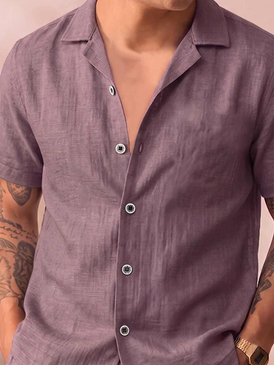 Men’s Premium Cotton Co-Ord Set | Resort Collar Shirt & Trouser Set | Onion