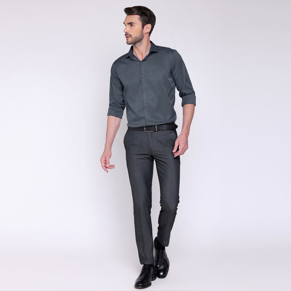 PREMIUM SATIN SHIRT | FORMAL SHIRT FOR MEN | LUXURIOUS SATIN LYCRA PARTY WEAR-Dark Grey Shirt