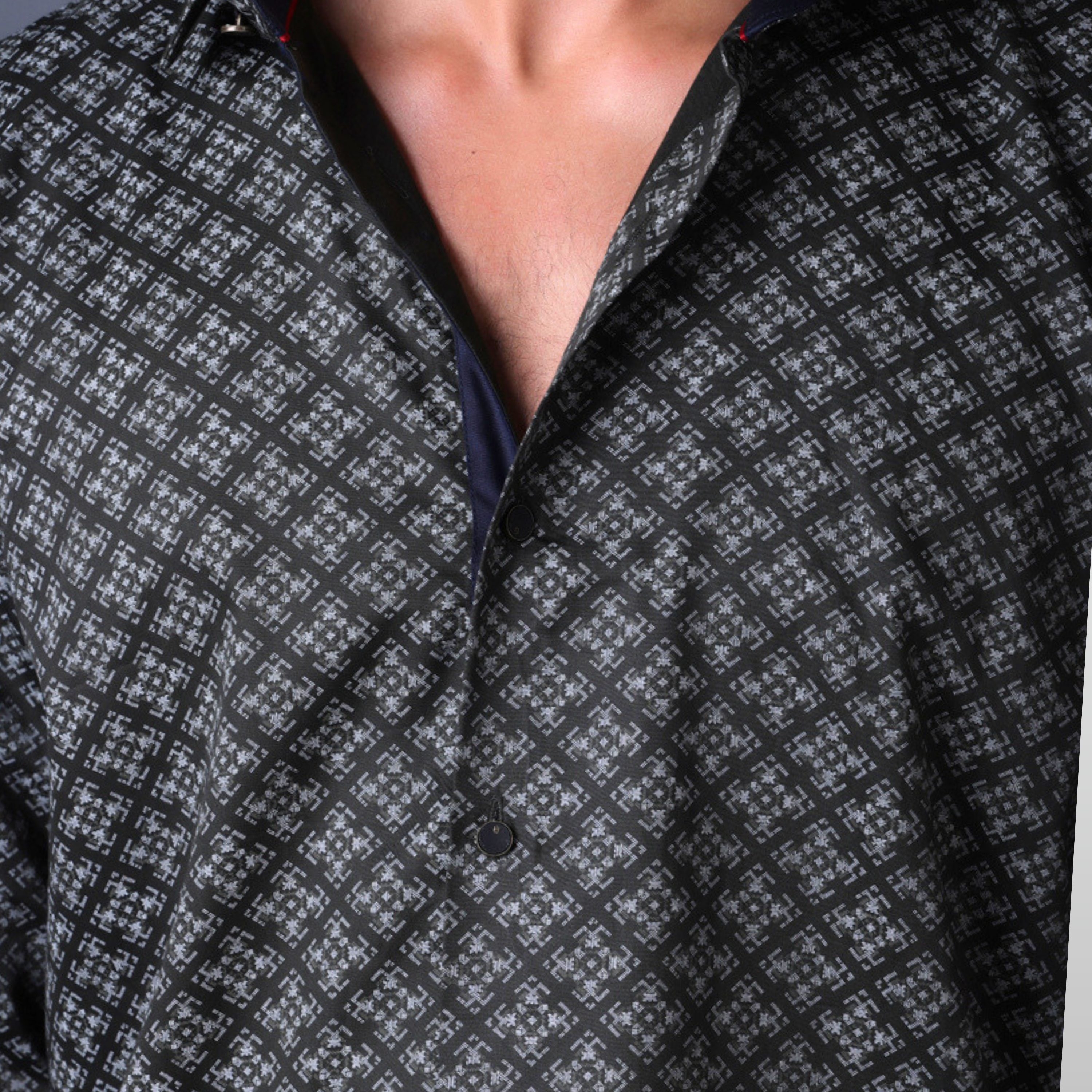 PRINTED SHIRTS | FORMAL & CASUAL SHIRTS FOR MEN | FILO HEVIS GEOMETRIC PRINTS SHIRT COLLECTION-Green