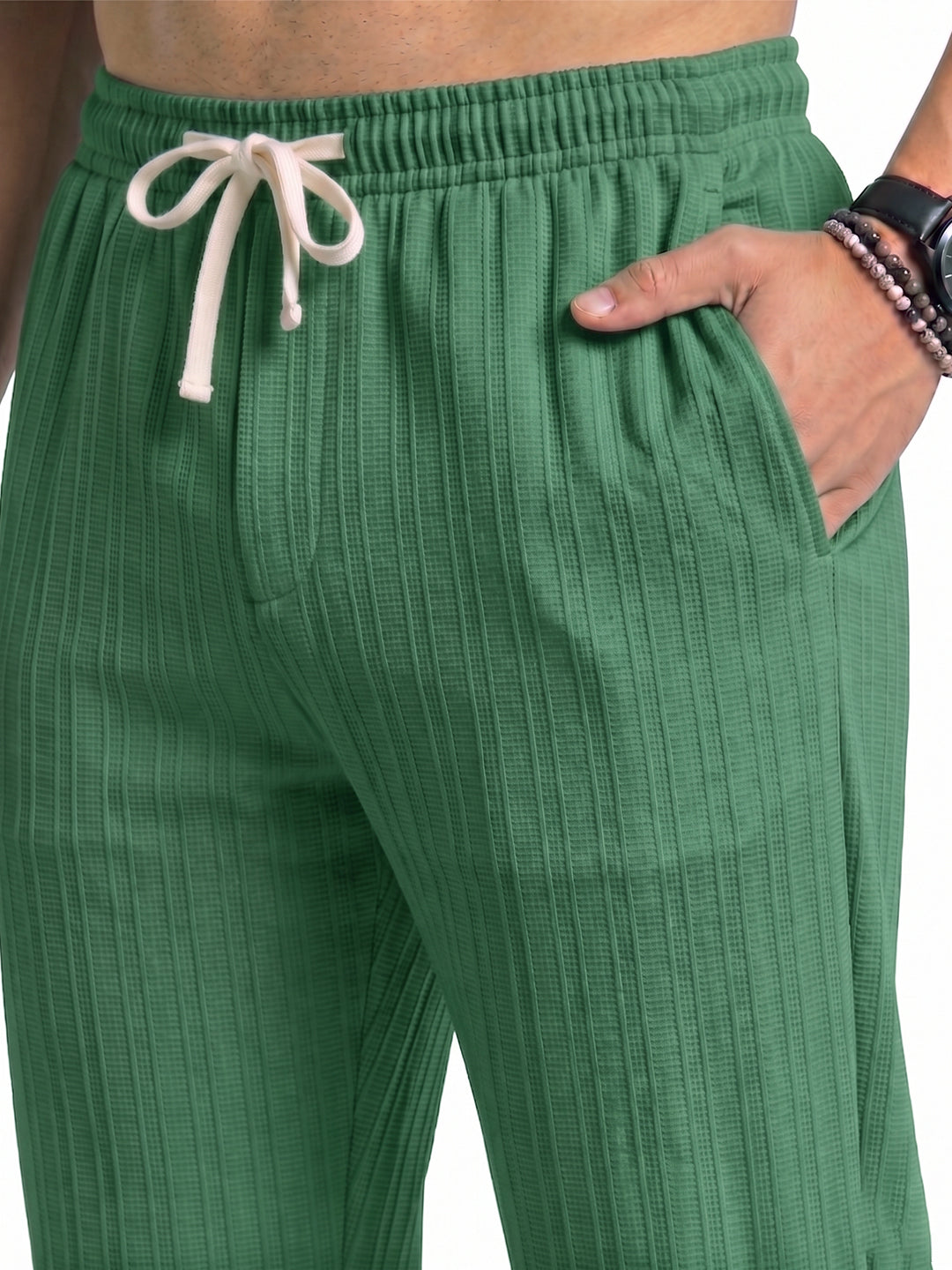 Men’s Mint Green Textured Co-Ord Set – Premium Relaxed Fit Shirt & Trouser Set