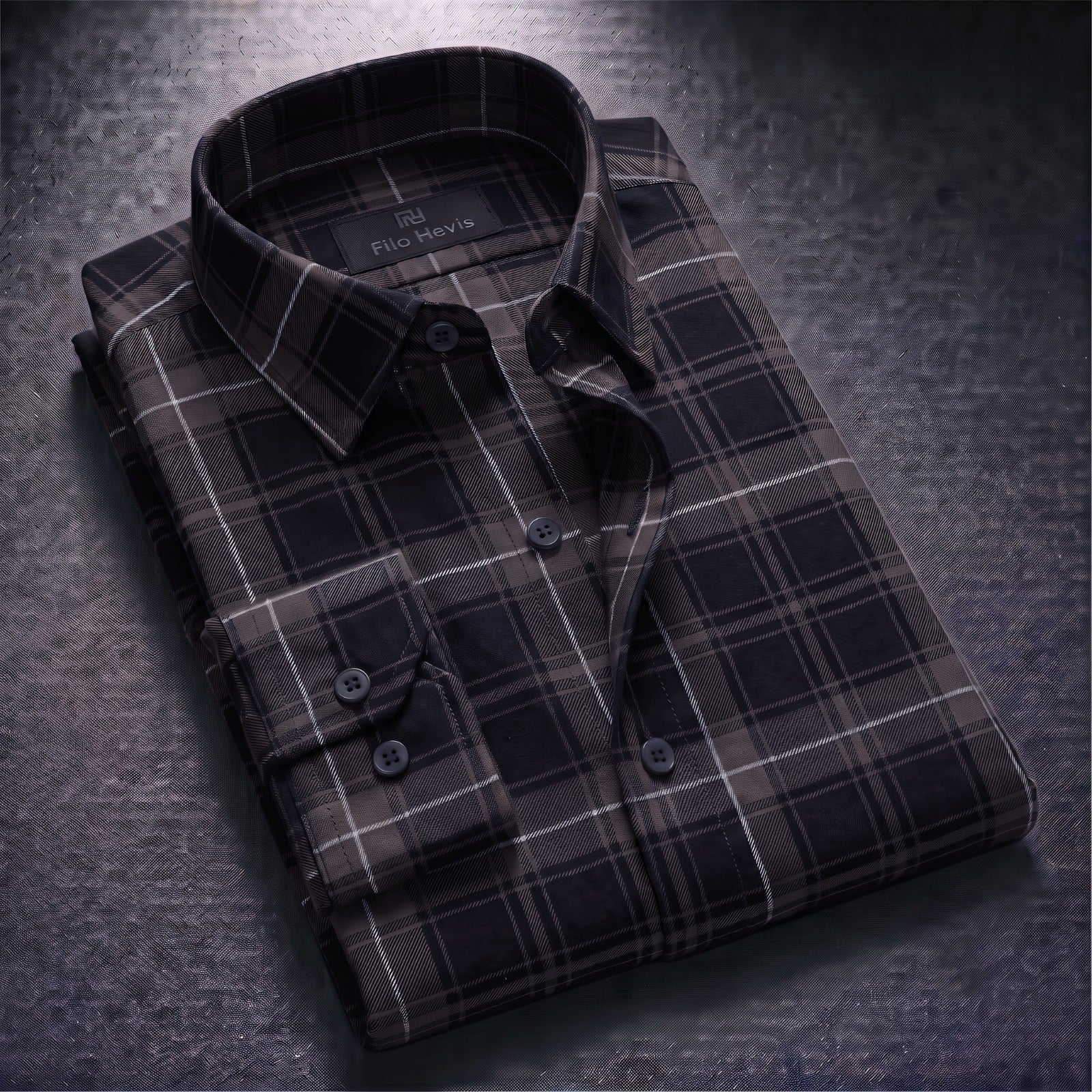 FORMAL COTTON CHECK SHIRTS FOR MEN - Light purple Plaid (Long Sleeve)