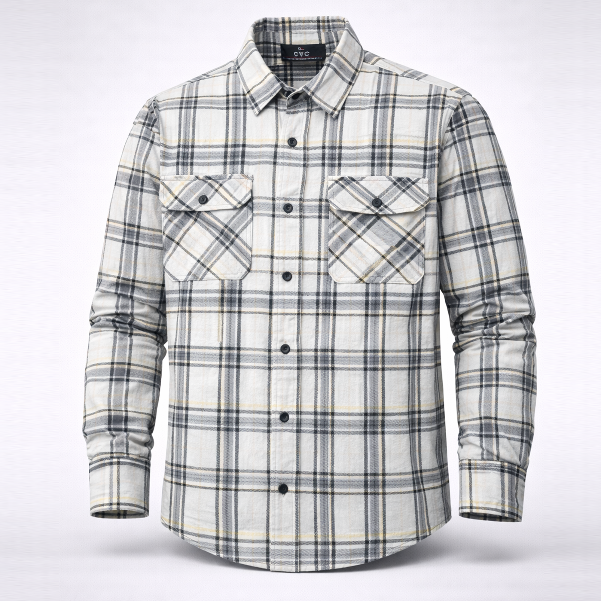 Men’s White Winter Check Shirt | Full Sleeves
