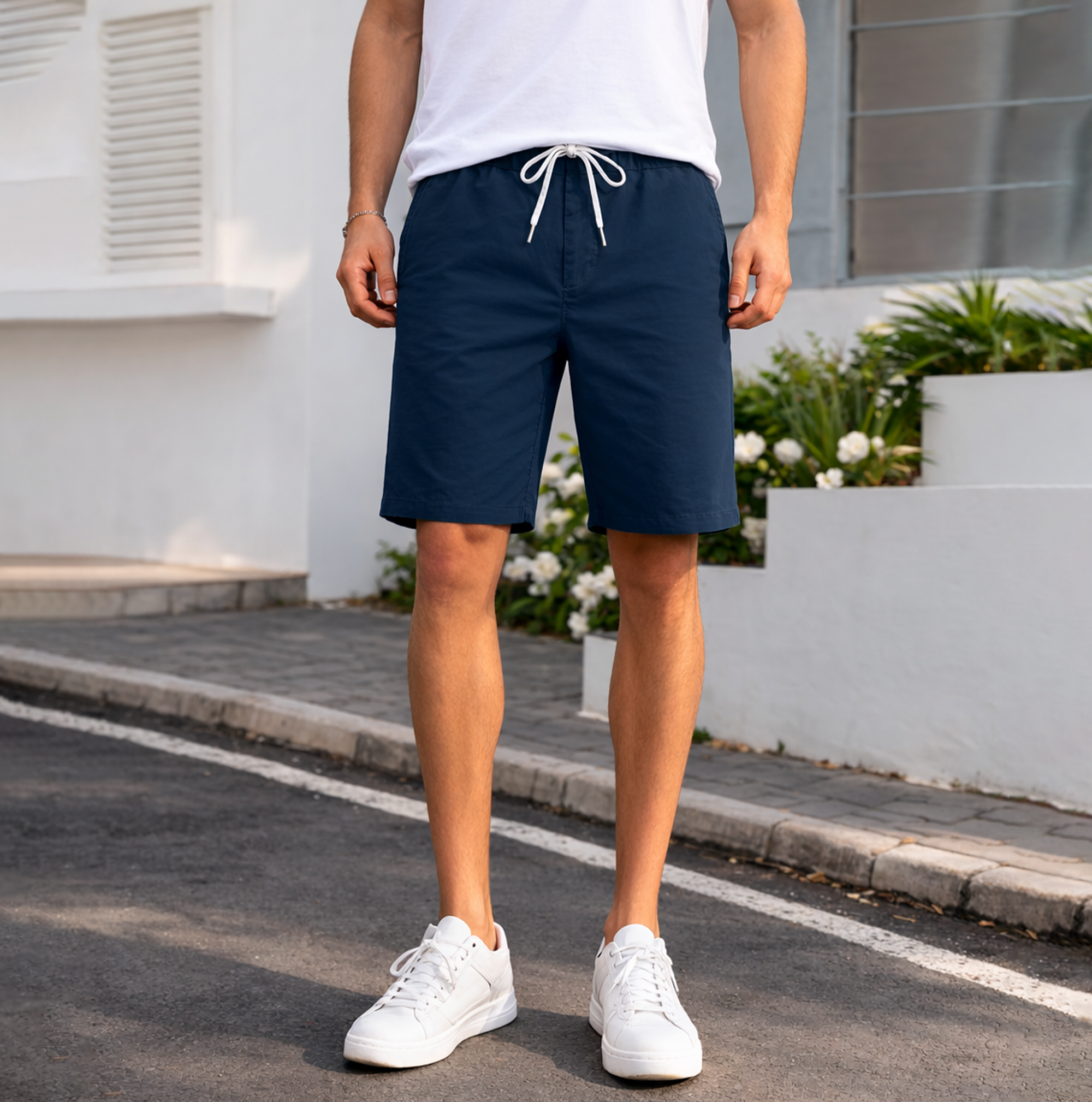 MENS COTTON SHORTS | EVERYDAY COMFORT HALF PANTS | Navy Blue Filo Hevis