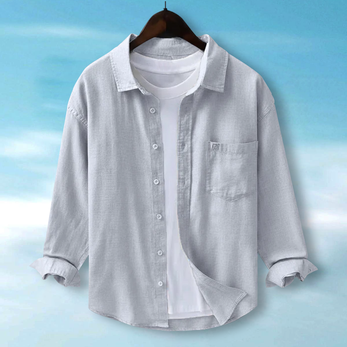 FINE LINEN SHIRTS FOR MEN (Full Sleeves)-Grey