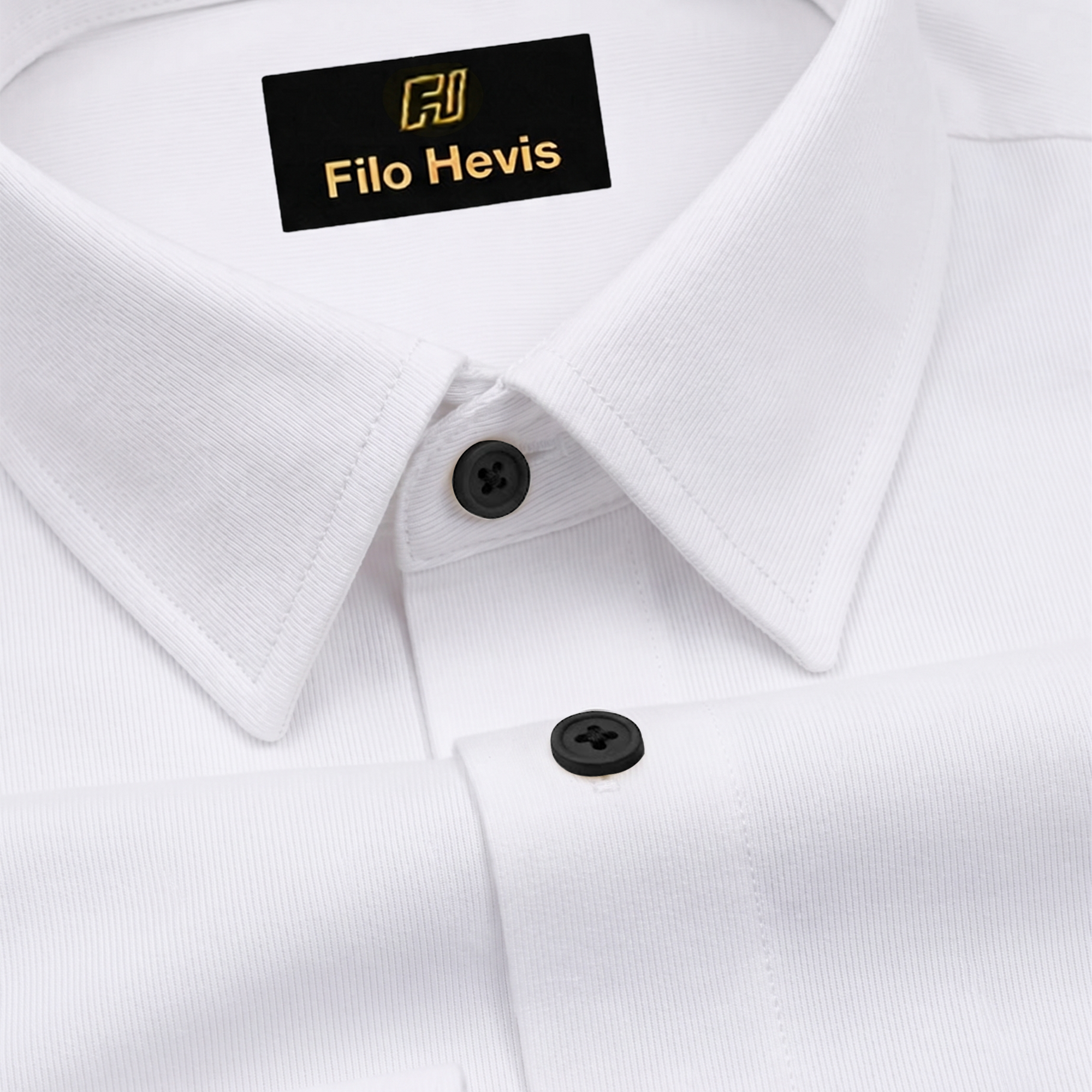 Fine-Ribbed Self-Structured Formal Shirt-White