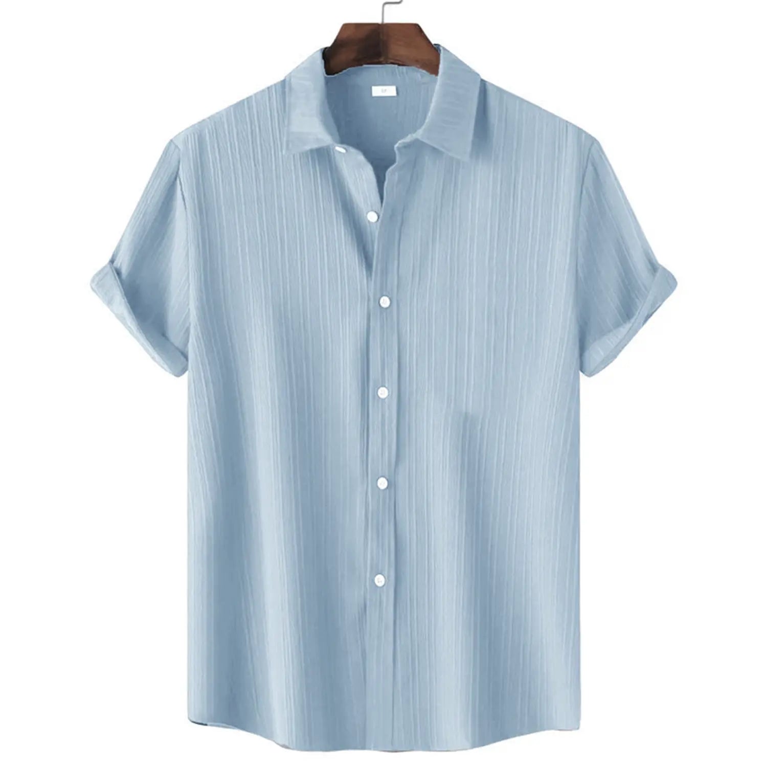 Men’s Textured Popcorn Half Sleeve Casual Shirt – Light Grey My Store