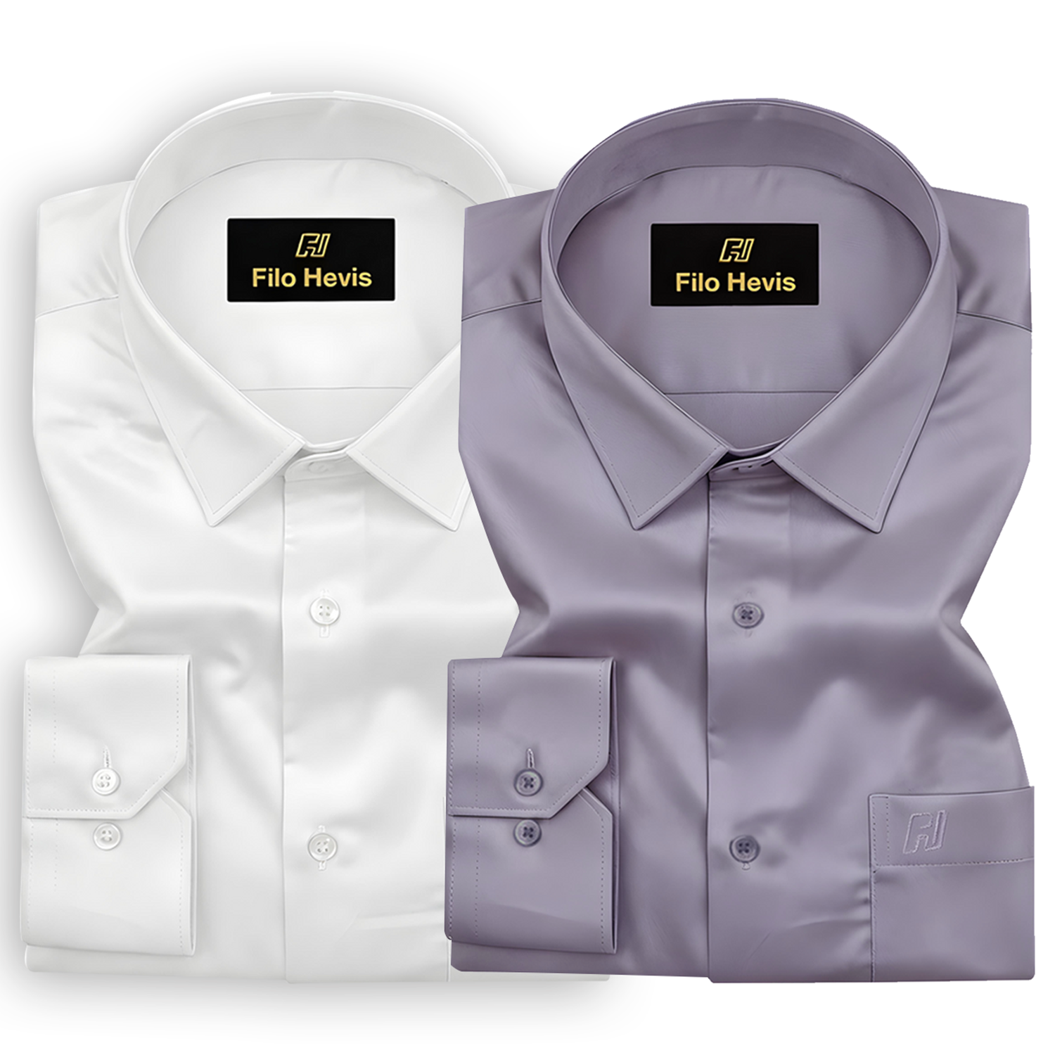 Combo of 2 Premium Cotton Formal Shirts – White & Onion | Single Pocket | Smart Fit My Store