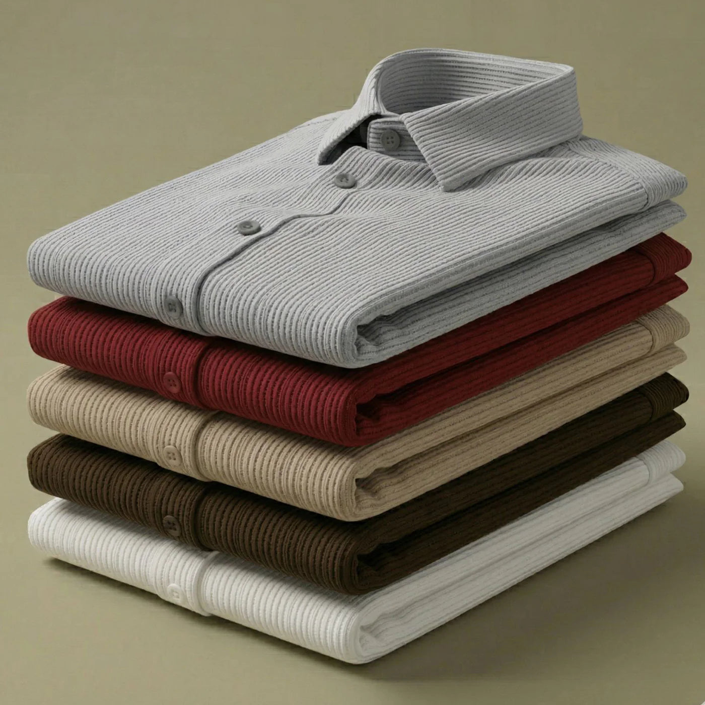Self Cord Casual Shirts